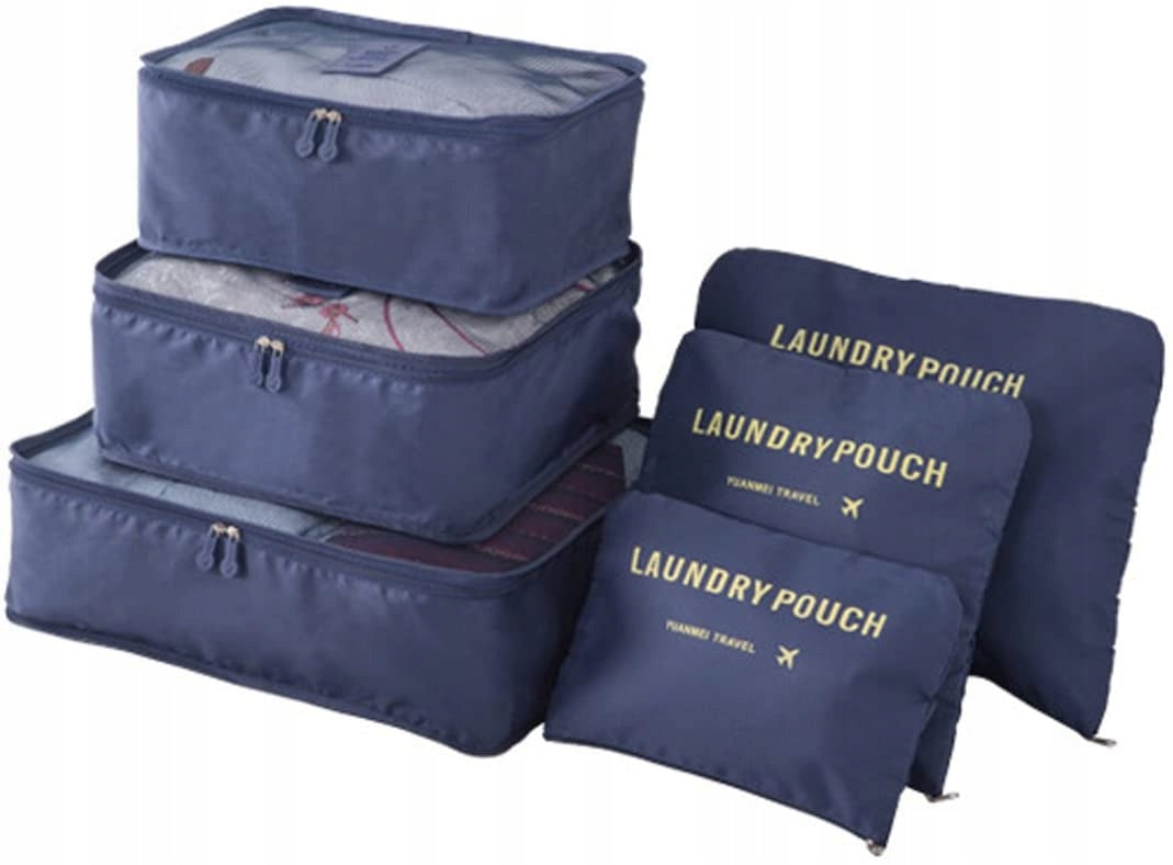 2x Travel Organizer Set for Suitcase and Closet (6pcs) - Burgundy
