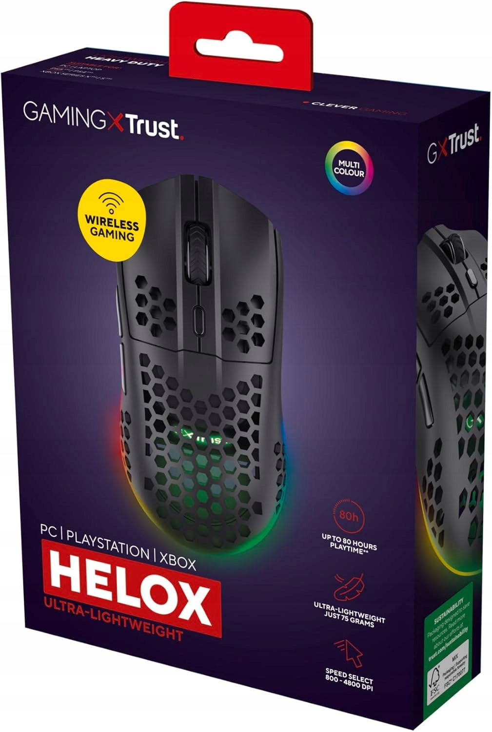 2x Trust 25307 GAMING MOUSE WIRELESS LIGHTWEIGHT 75g MOUSE FOR LED GAMERS
