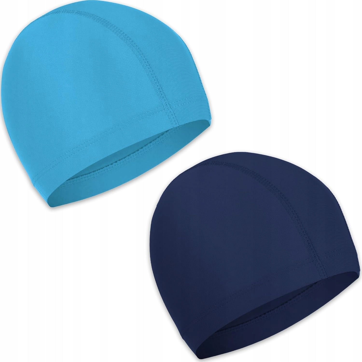 2x UNIVERSAL SWIMMING CAP FOR POOL BLUE MATERIAL LIGHTWEIGHT