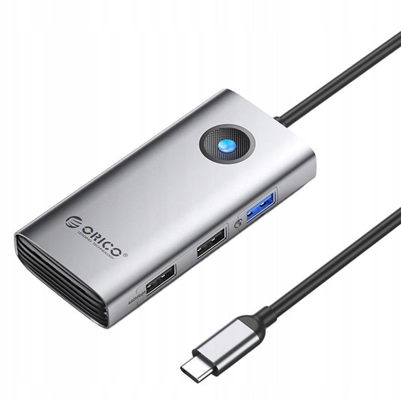 2x USB Hub Orico 5Gbps, USB-A, 2xUSB-A 2.0, PD60W, HDMI 4K@30Hz, grey