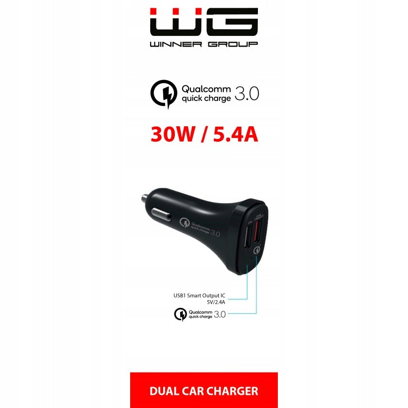 2x USB Qualcomm 3.0 car charger (5.4A) Manufacturer Winner Group