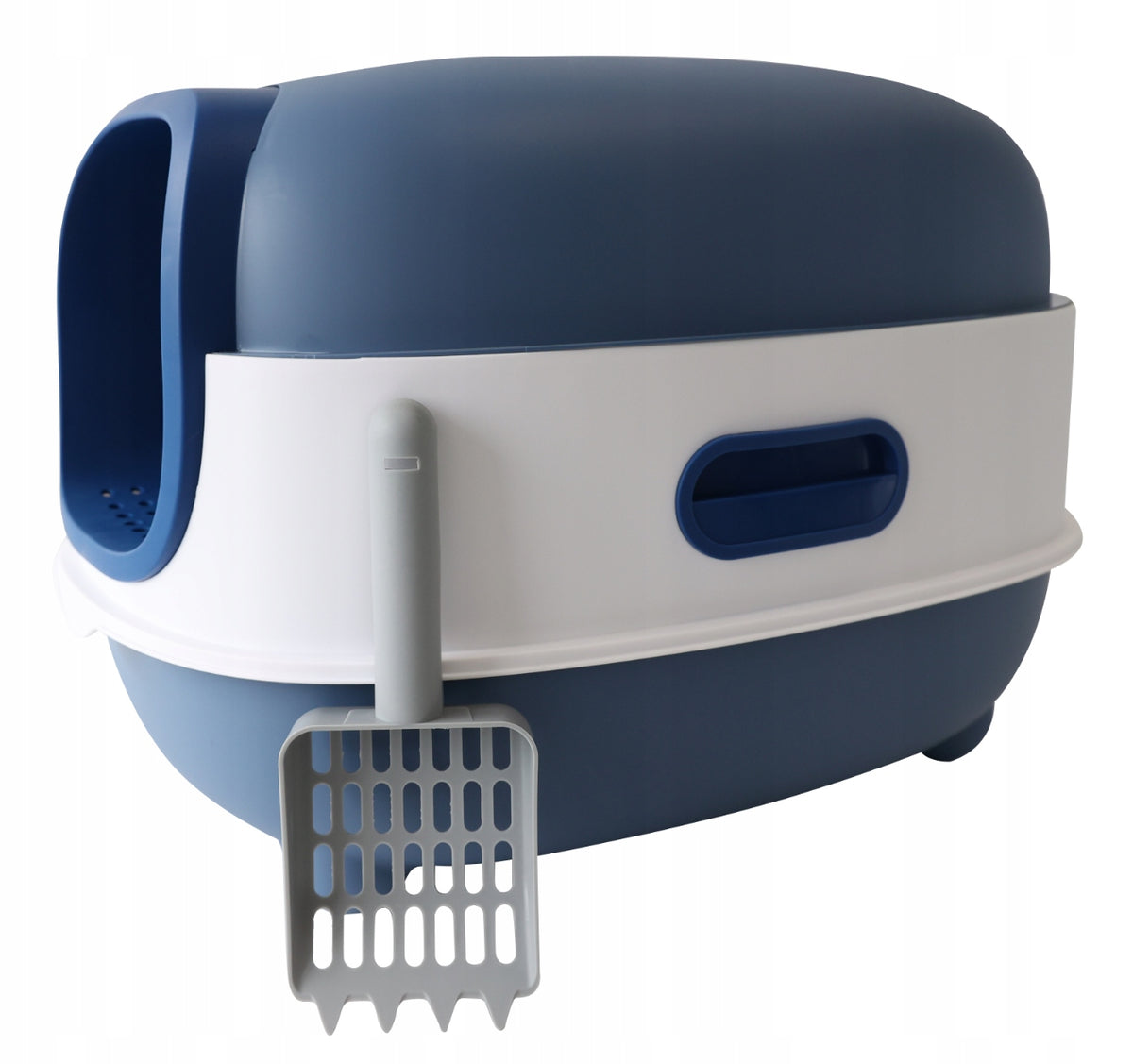 2x Uniq Pets Cat Cuvette Lockable With Spatula Cosmo Blue 56x39x40cm