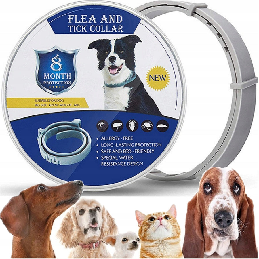 2x Universal DOG COLLAR FOR FLEAS TICKS 8 MONTHS FOR PARASITES Large Packaging status original