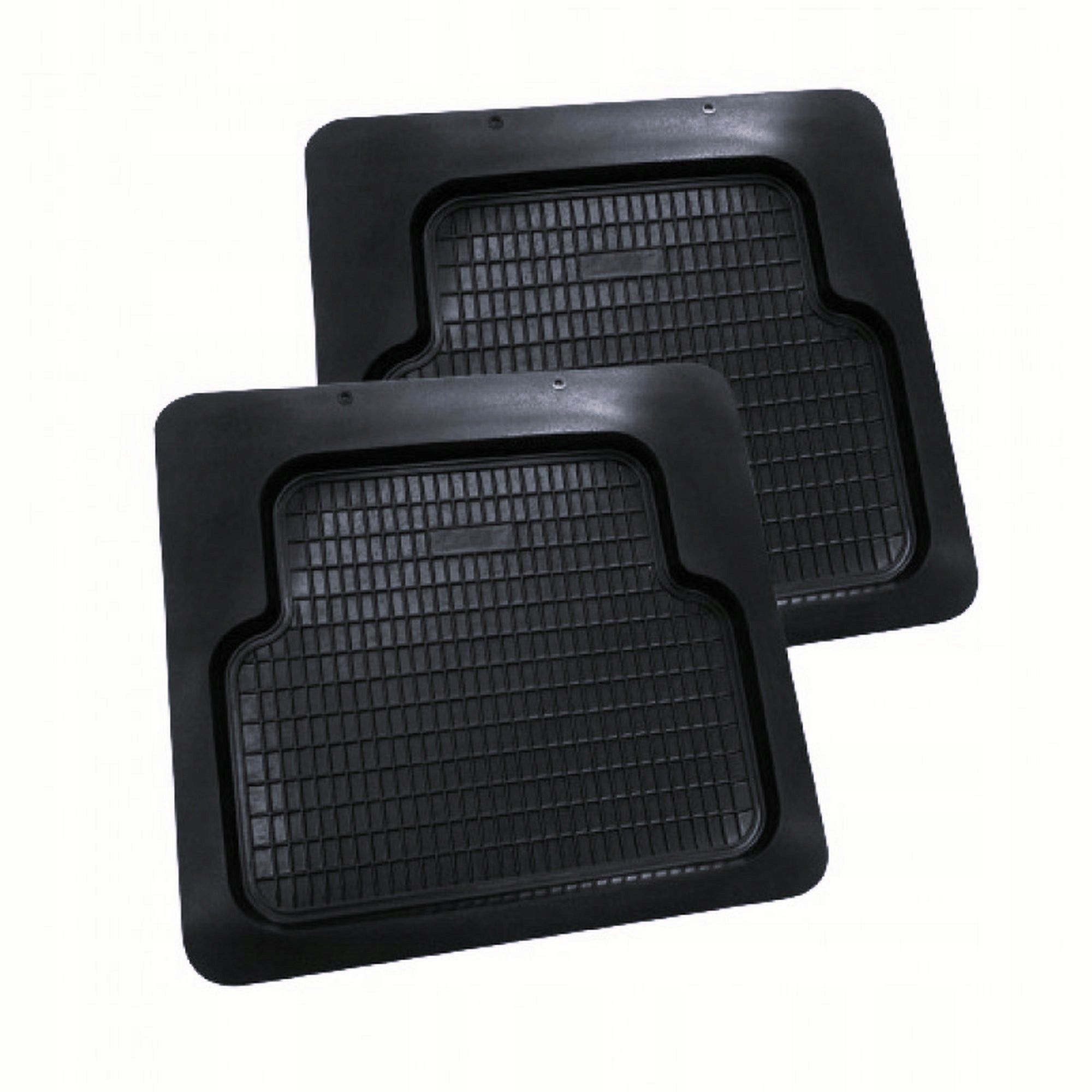 2x Universal Rubber Rug 50x49 cm Car Year-Round High Edge