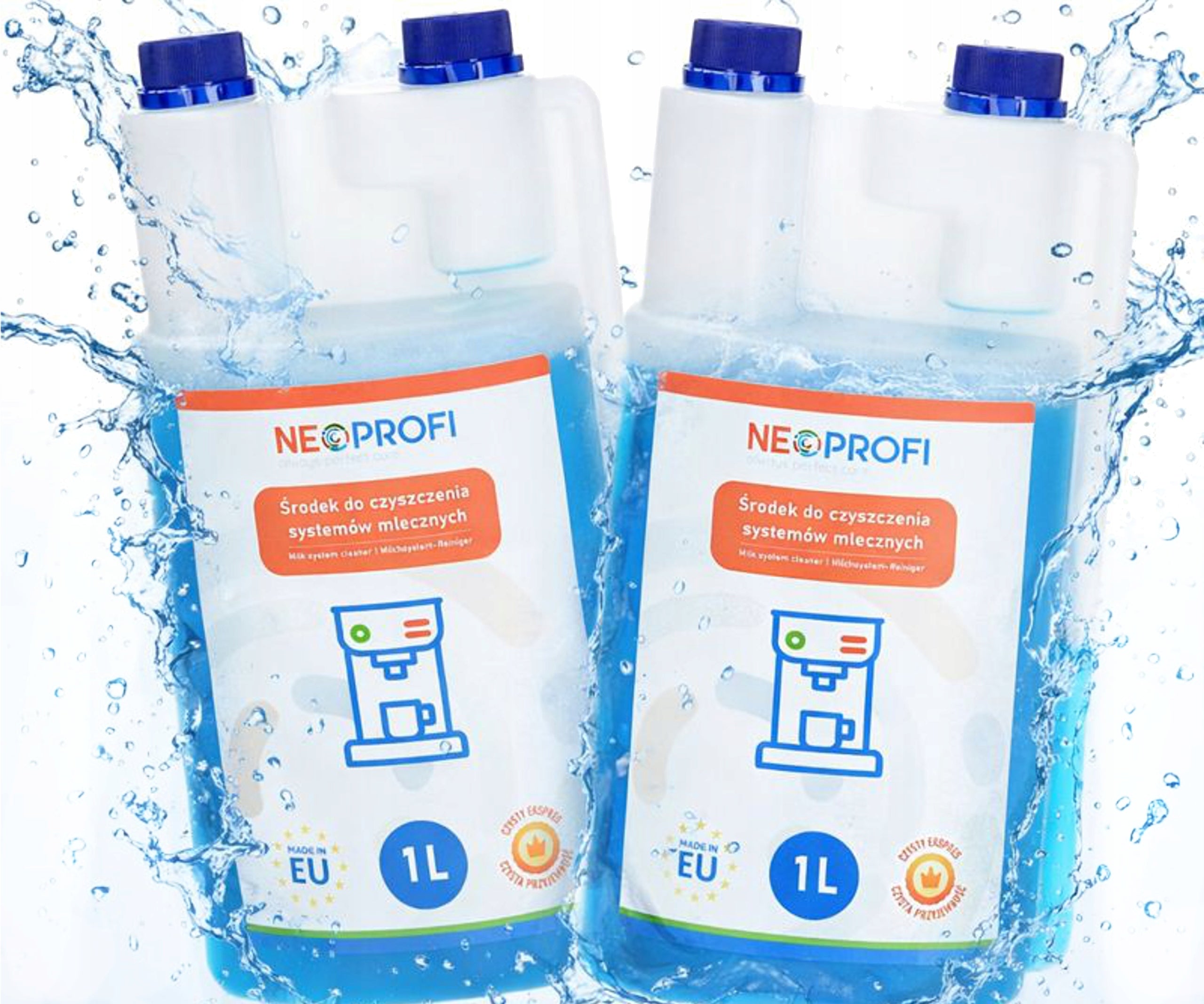 2x Universal liquid 1L for cleaning milk frother machine NEOPROFI