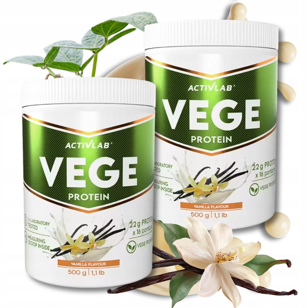 2x VEGETABLE PROTEIN ActivLab VEGE PROTEIN 500g SUGAR FREE isolate soy VANILLA