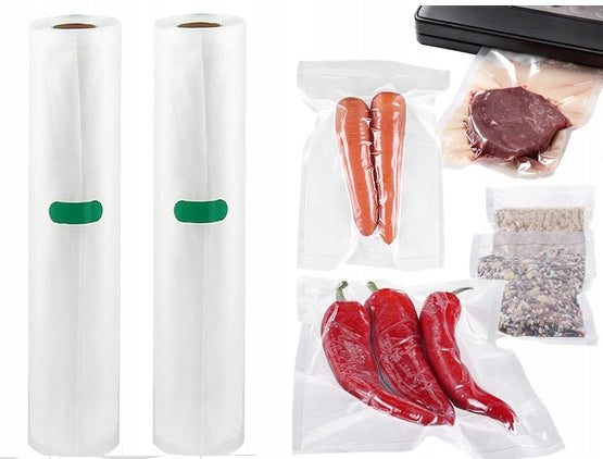 2x Vacuum Food Packaging Film 28x300cm 2 Rolls For Welding Machine