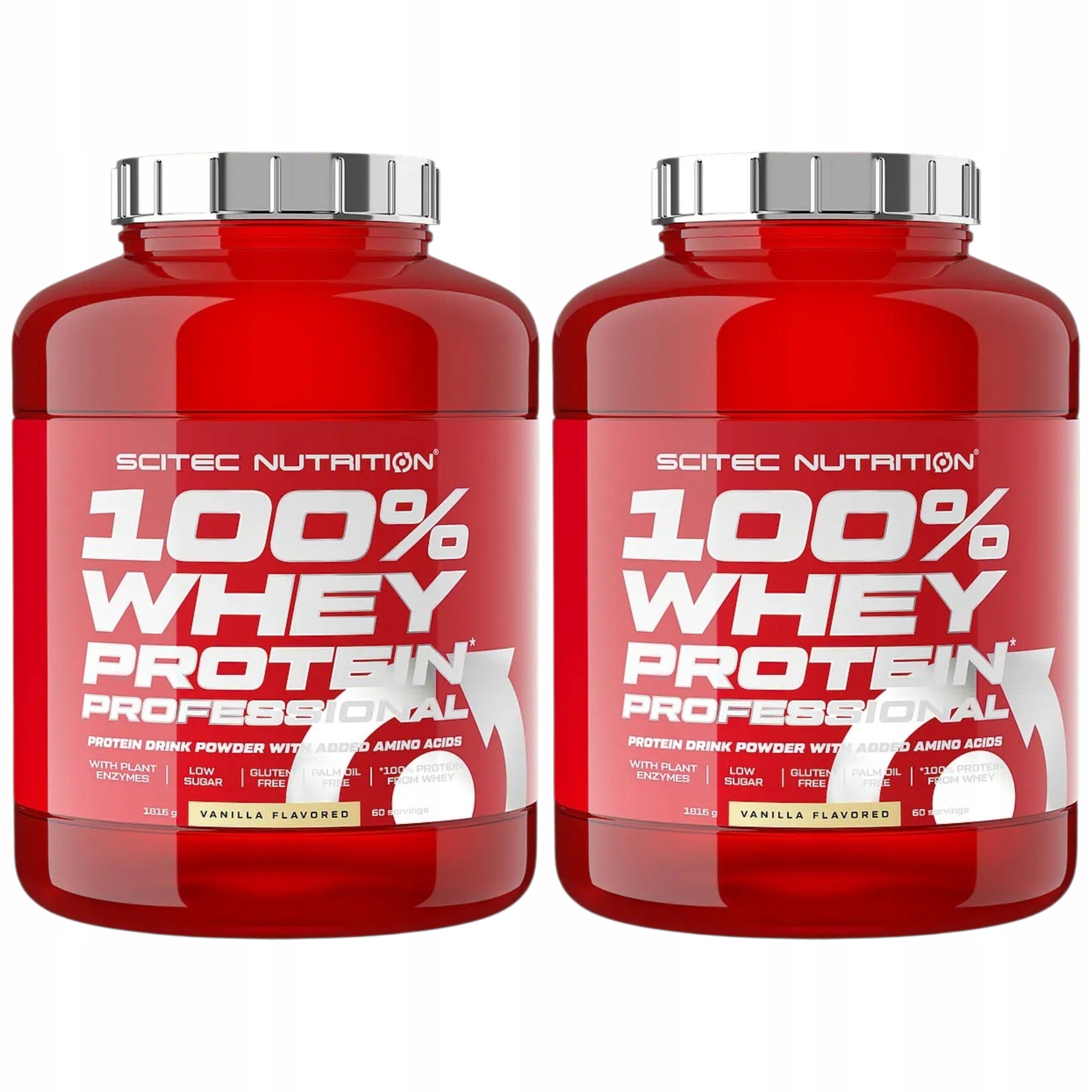 2x Vanilla Protein SCITEC 100% Whey Protein 1816g WPC Conditioner WPI Whey