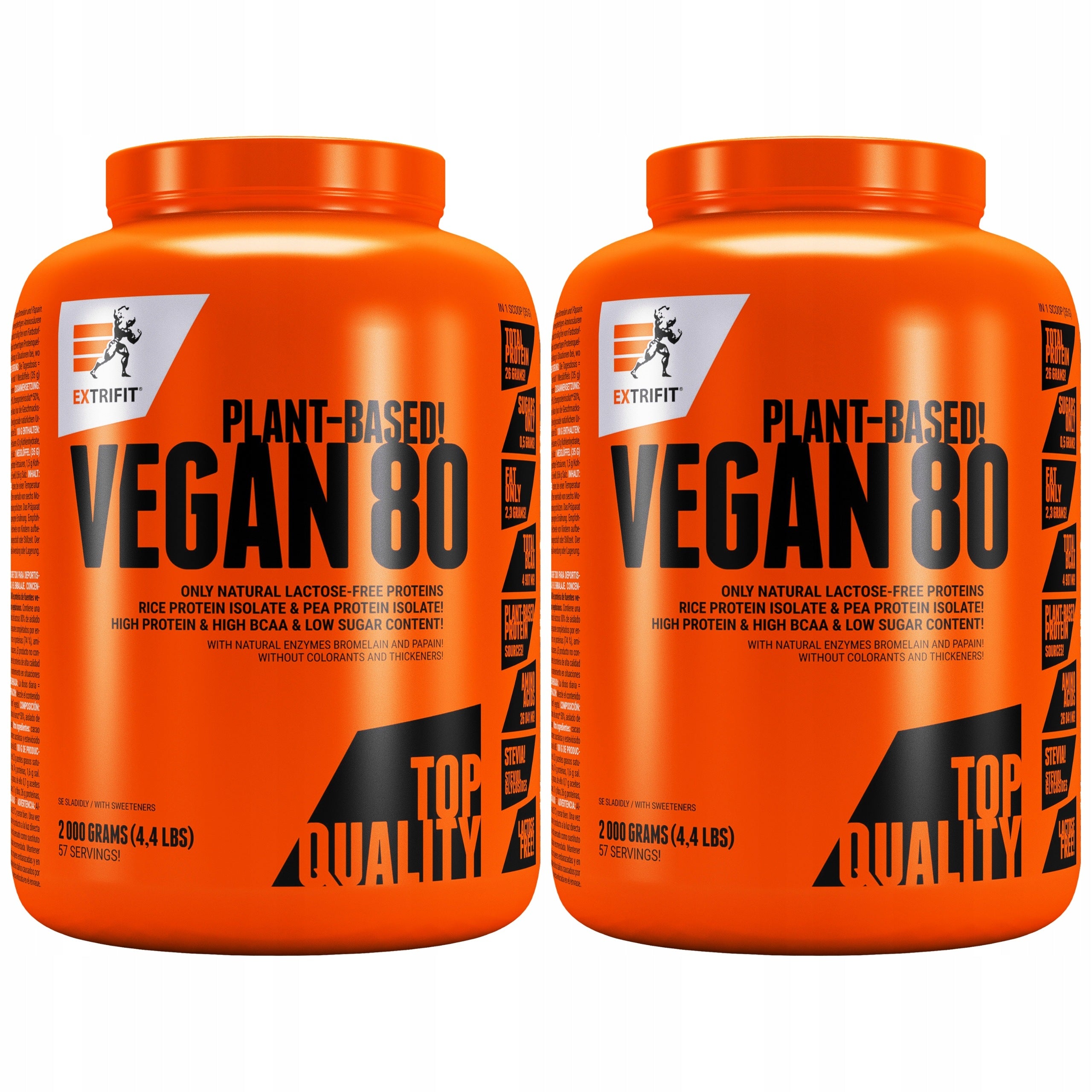 2x Vegan protein pea isolate rice 25g BCAA lactose-free EXTRIFIT