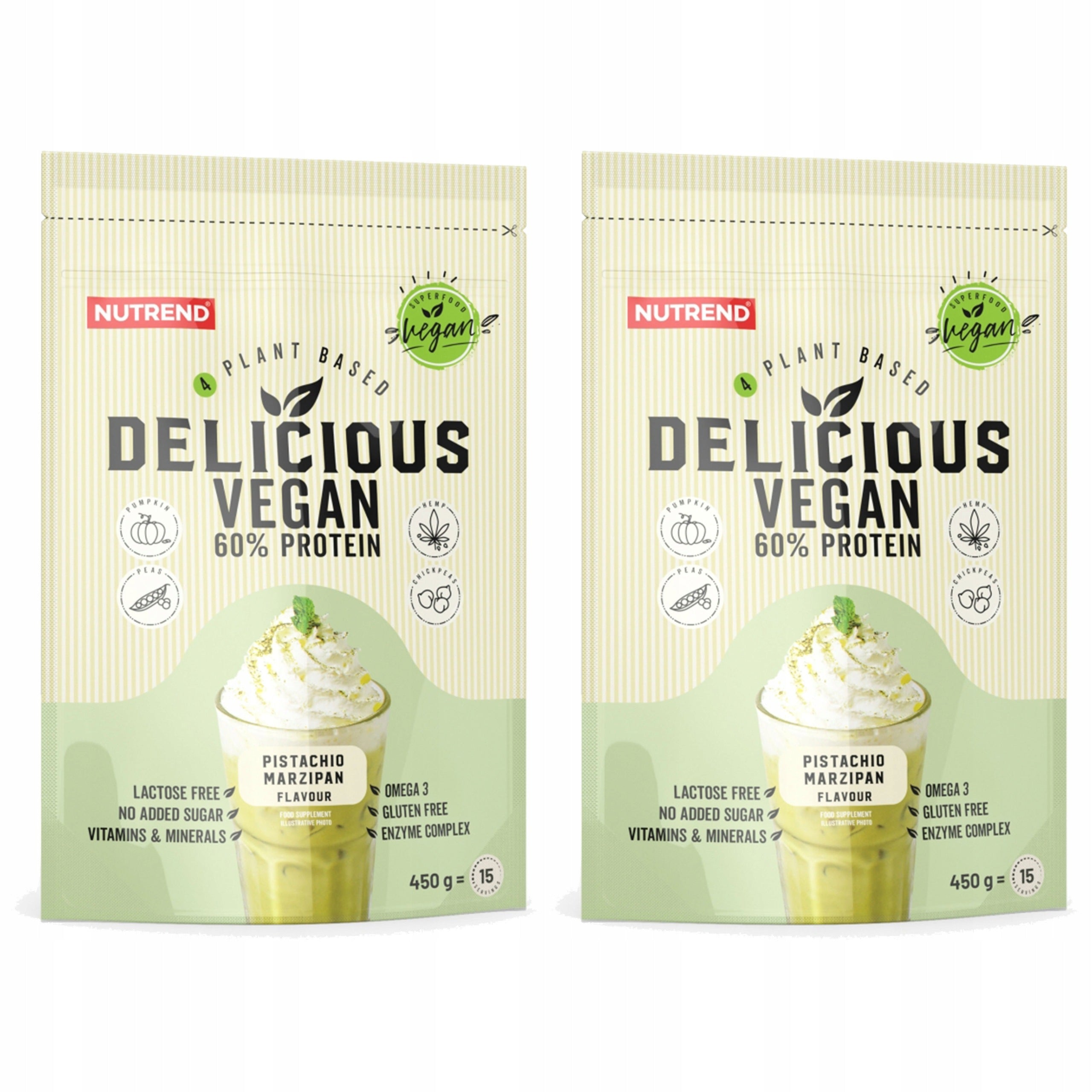 2x Vegetable protein vegan chickpea peas hemp pumpkin NUTREND