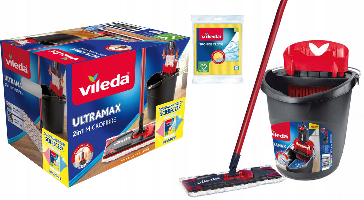 2x Vileda Ultramax BOX + Vileda cloths