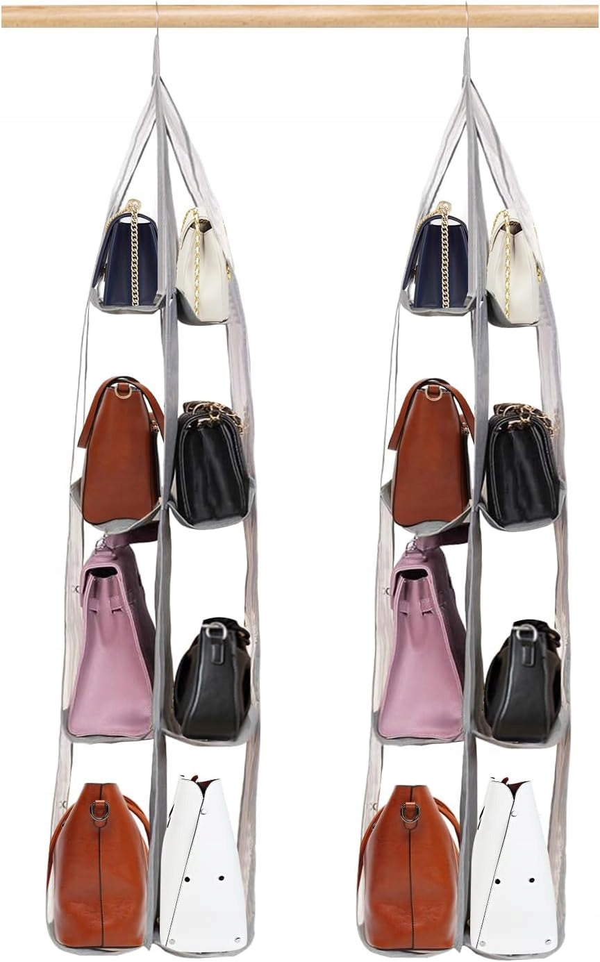 2x WARDROBE ORGANIZER HANGING BAG HANGER 8 SEATS PREMIUM