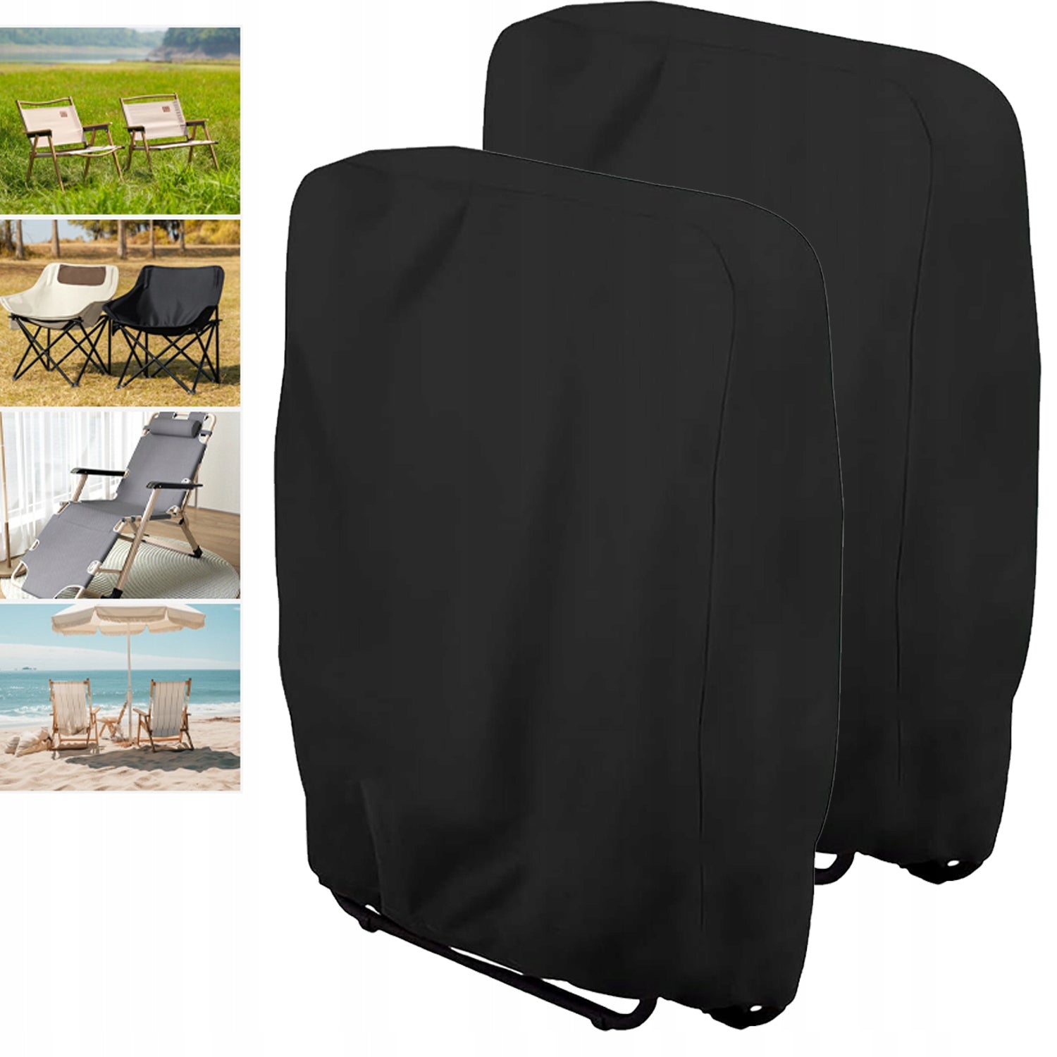 2x WATERPROOF LOUNGER COVER GARDEN FOLDING CHAIR STRONG