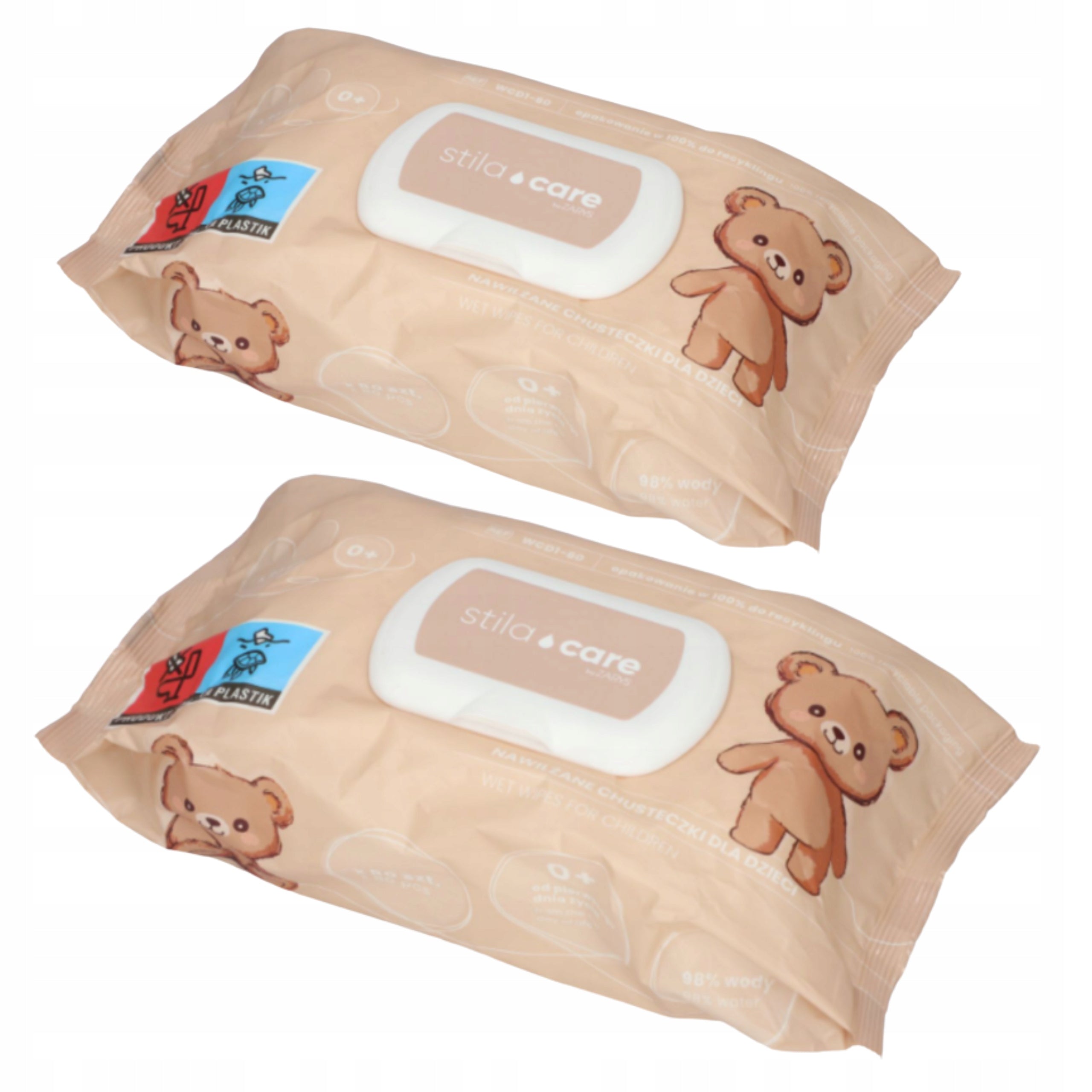 2x WET WIPES FOR CHILDREN STILACARE WET WIPES WATER 98% WET 80PCS