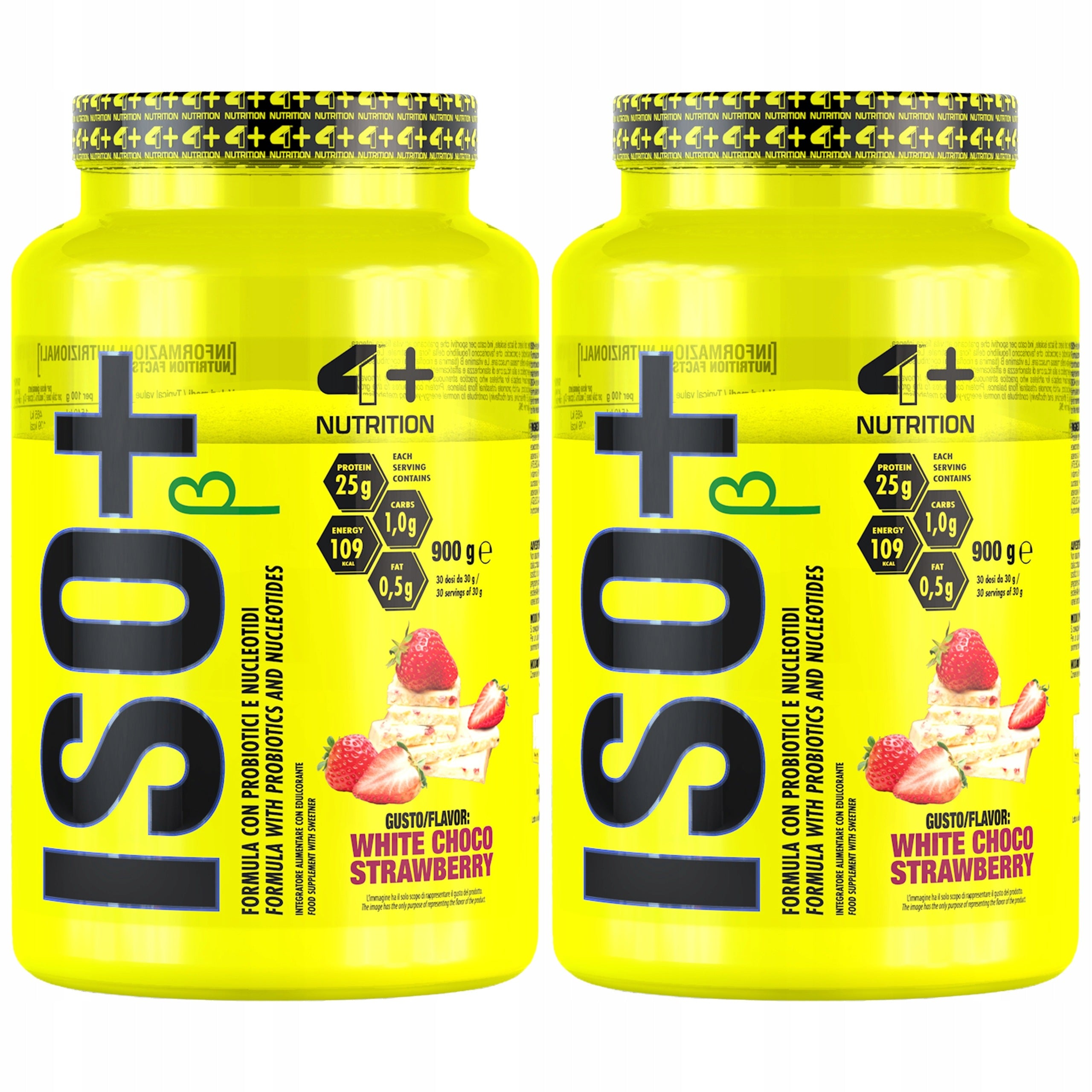 2x WHEY ISOLATE WHEY WPI 86% PROBIOTICS 900g 4+ NUTRITION