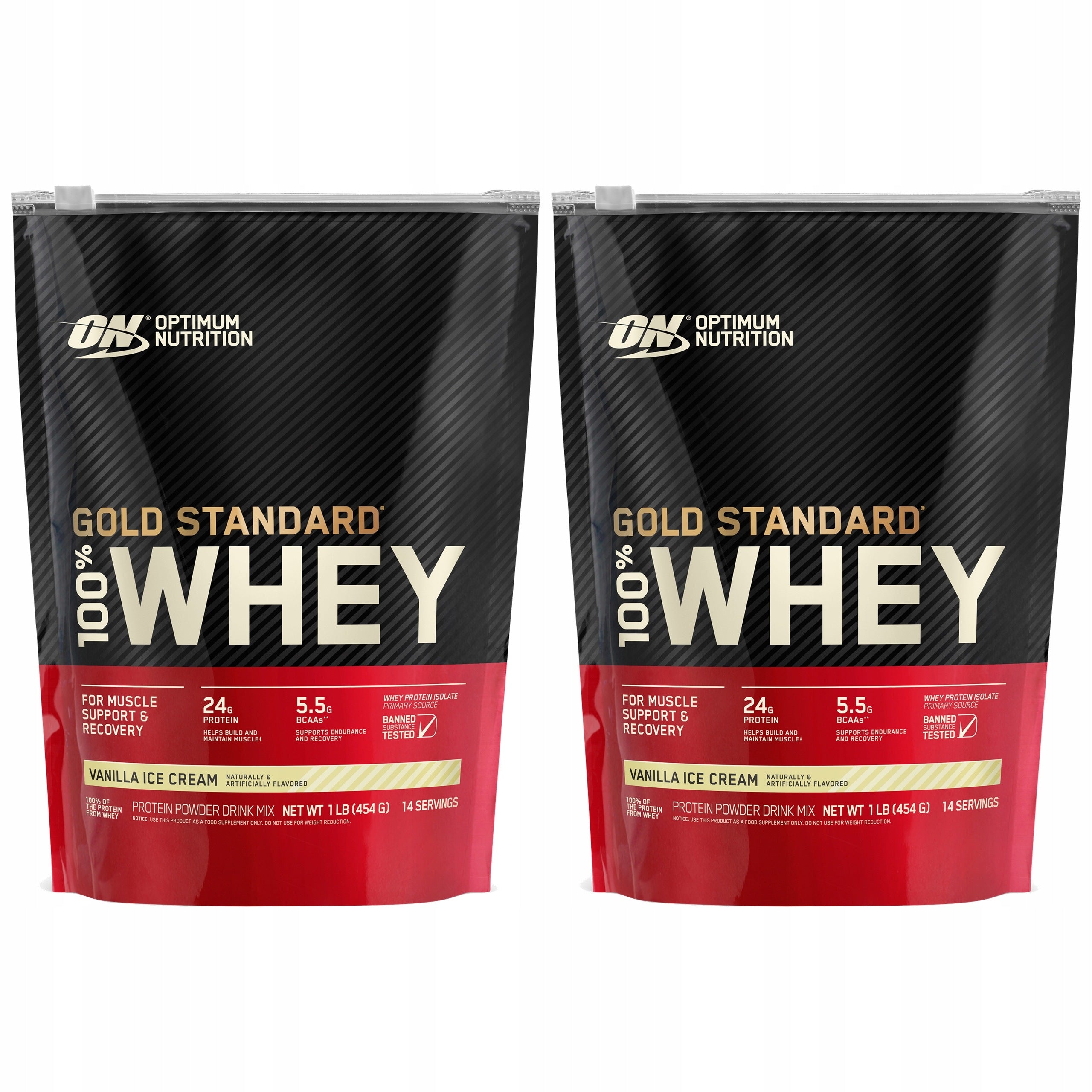 2x WHEY PROTEIN ISOLATE + CONCENTRATE 82% PROTEIN 450g OPTIMUM NUTRITION