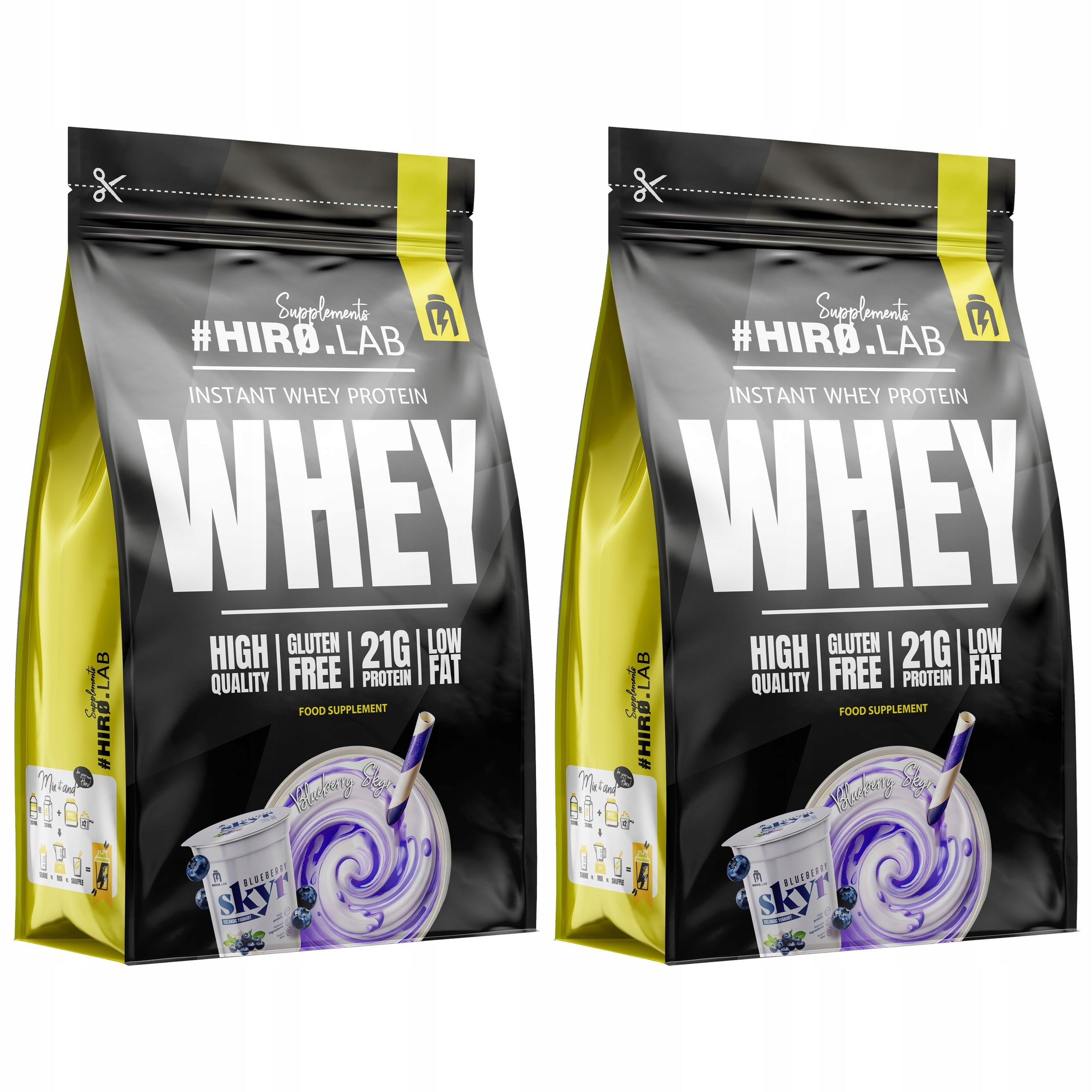 2x WPC Instant Whey Protein Whey Conditioner 2000 g Skyr Hi Berry