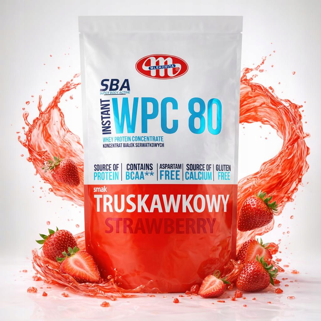 2x WPC protein 80 Mlekovita strawberry 700g, whey protein concentrate Manufacturer code 5900512984780