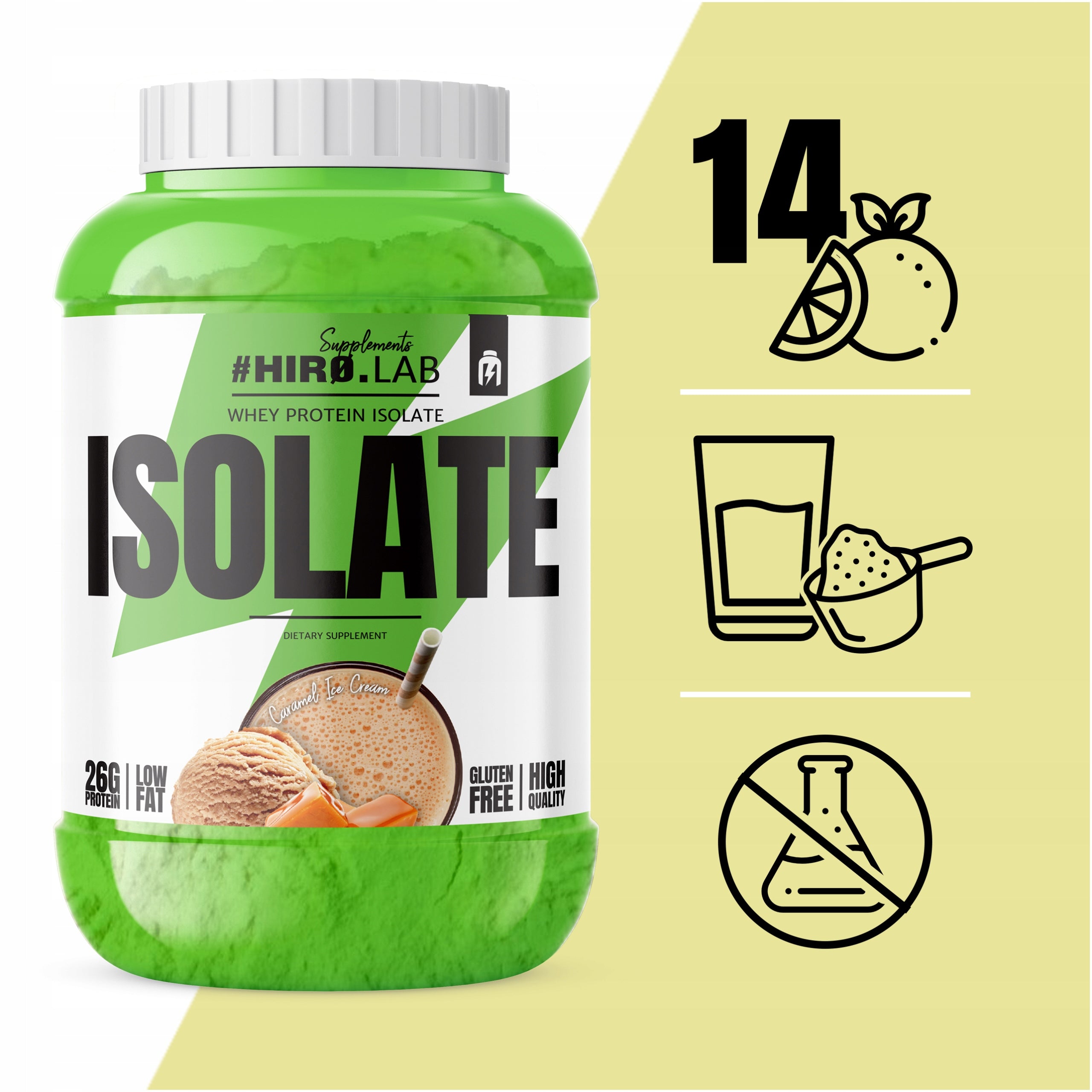 2x WPI Whey Protein Isolate Conditioner 1800 g Carmel Hiro Ice Cream Manufacturer code 1000025666#153IC