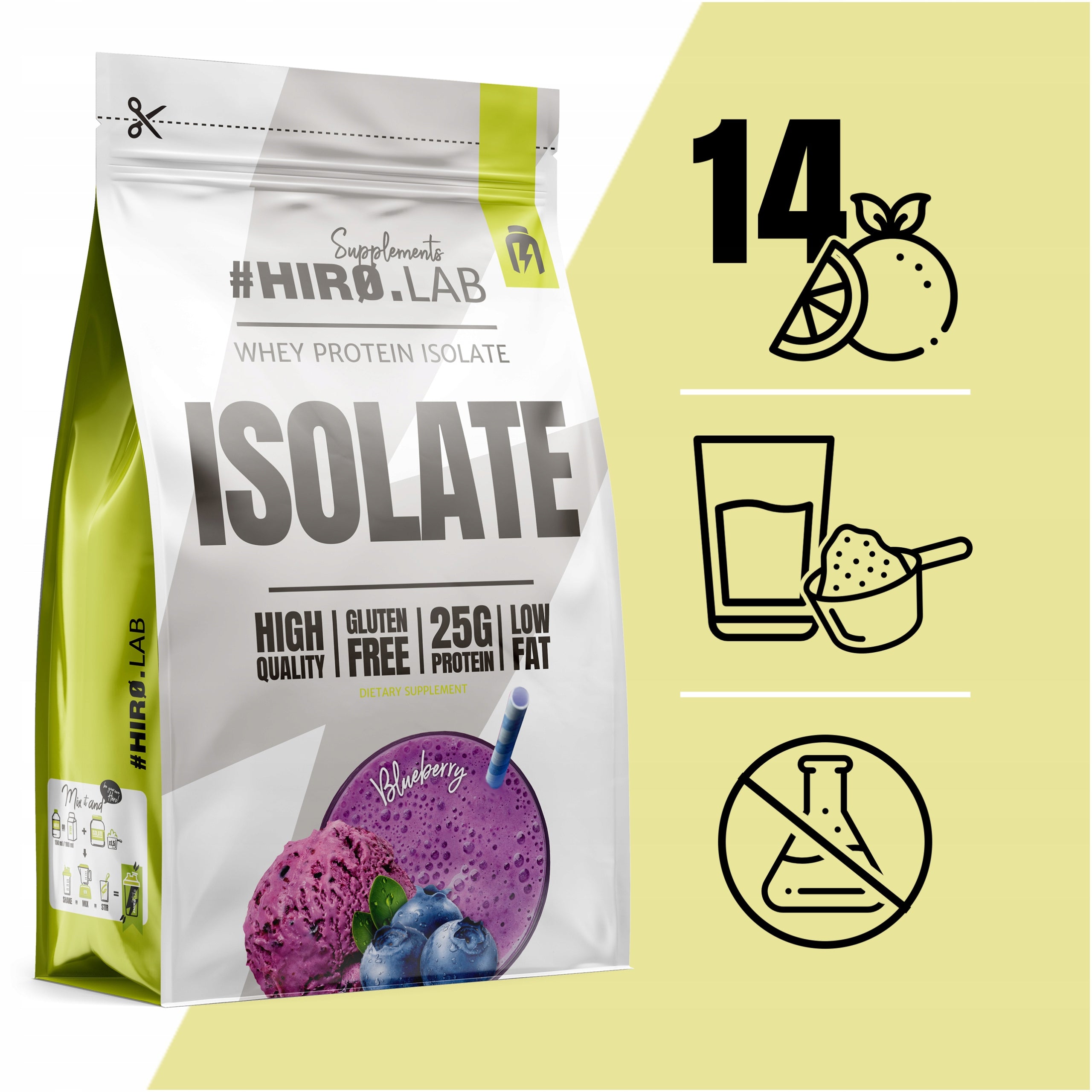 2x WPI Whey Protein Isolate Protein Conditioner 700g HIRO Berry Brand HIRO.LAB