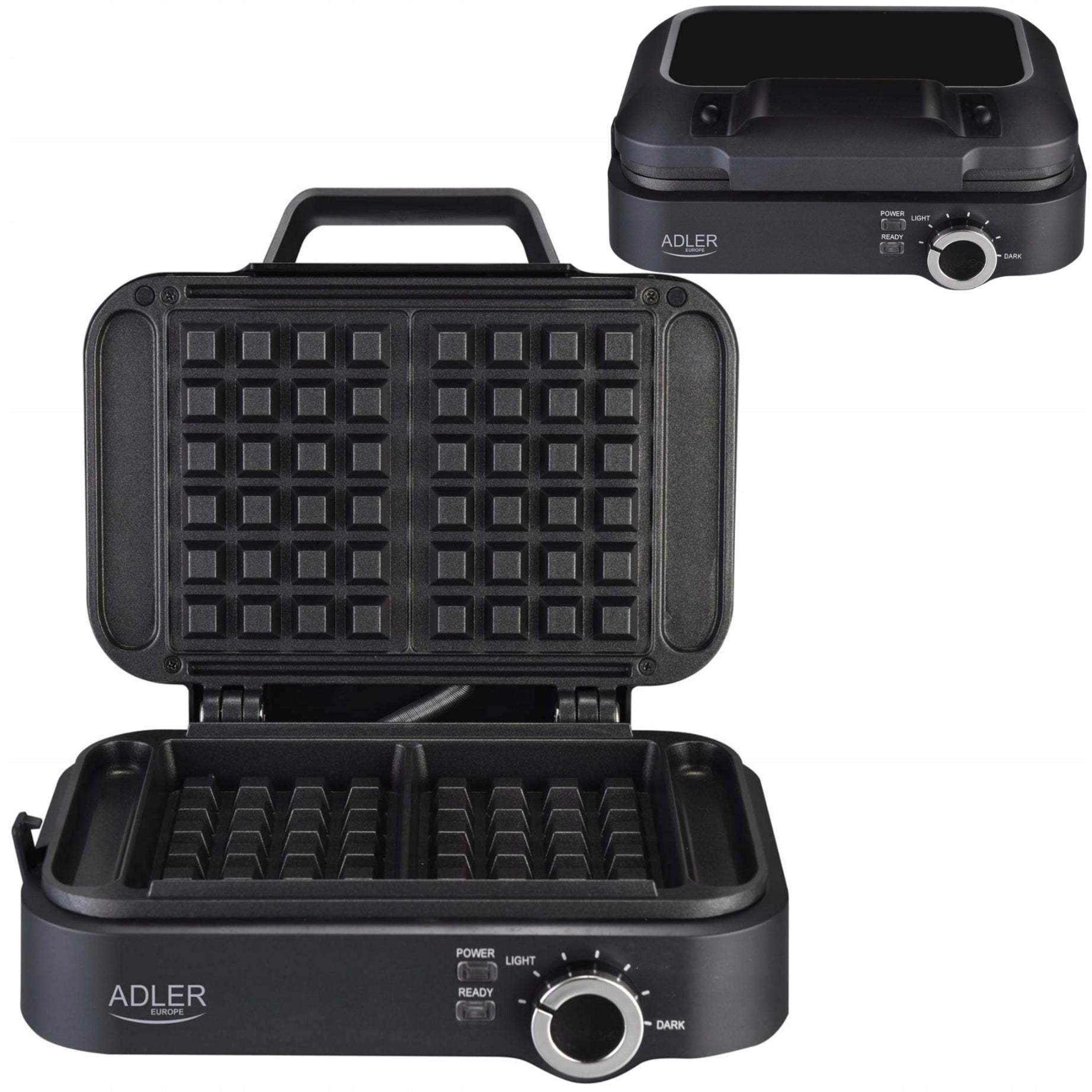 2x Waffle Iron Adler Ad3065 2000 W Black Model AD3065
