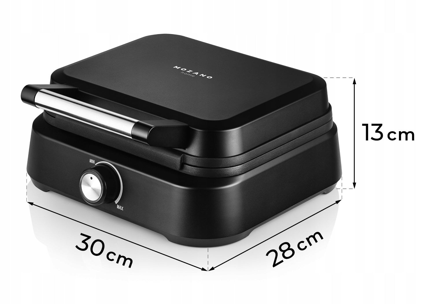 2x Waffle Iron Mozano Smart 1500w Black 2 Large Waffles Brand Mozano