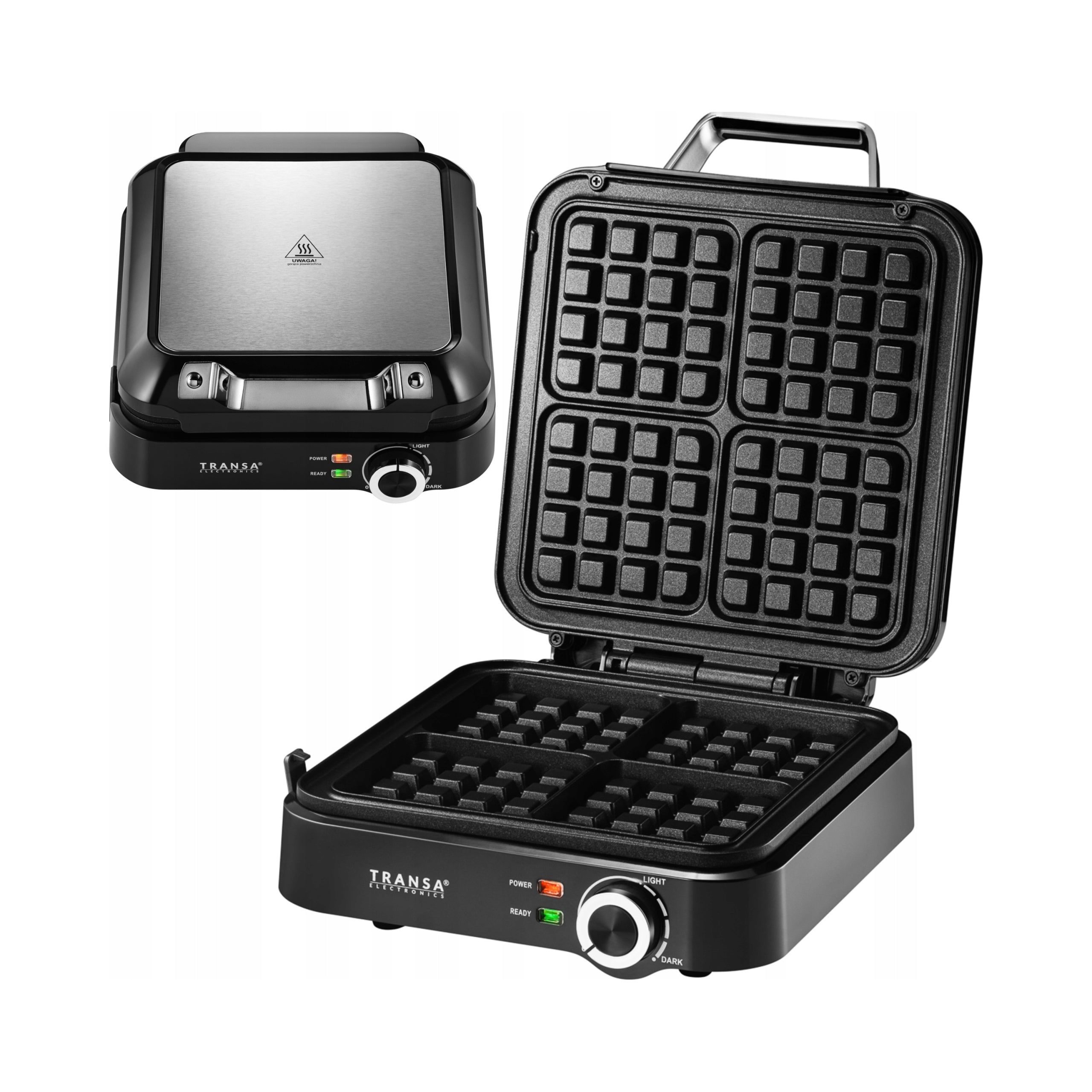 2x Waffle Iron Transa Electronics Te 34 2200 W Black