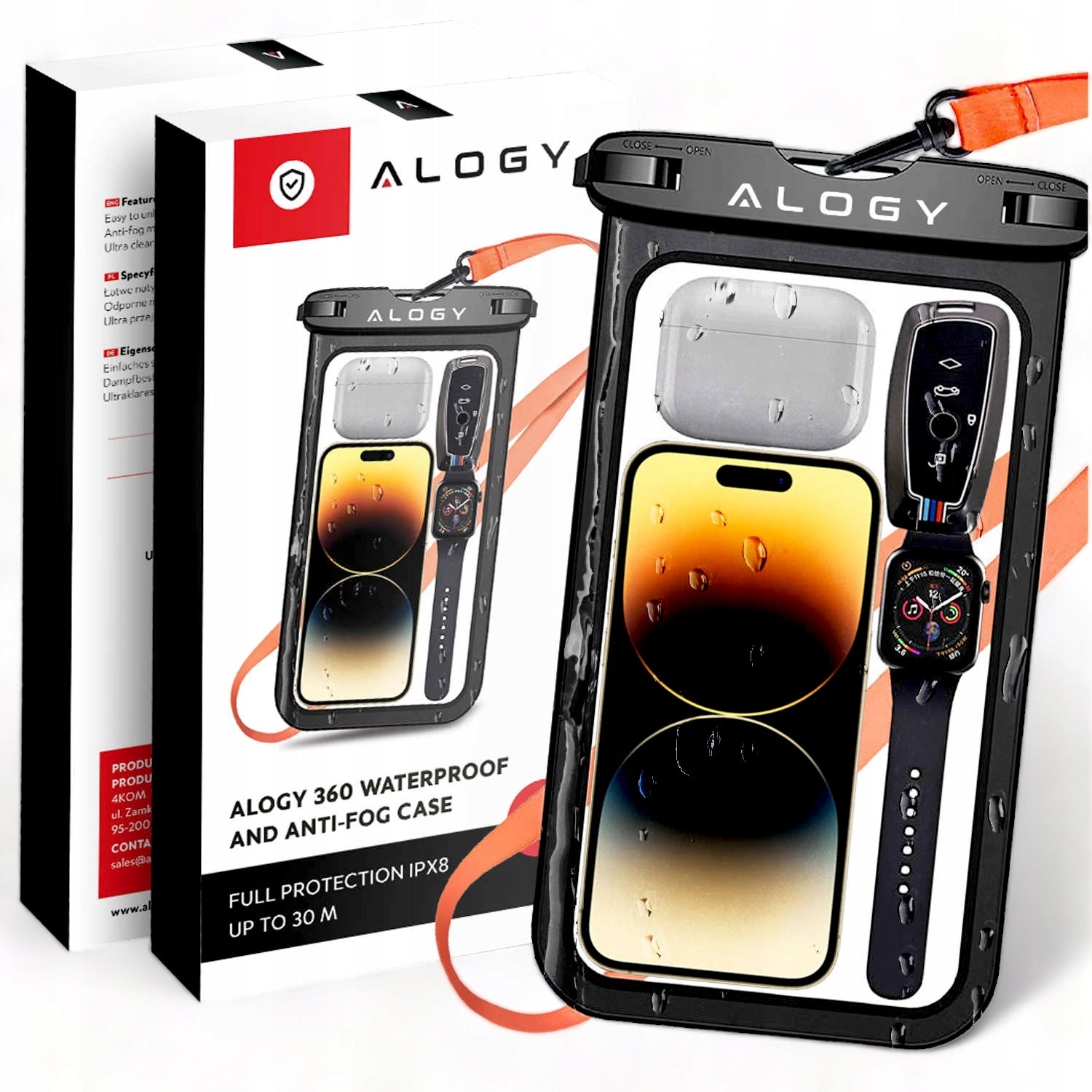2x Waterproof Case Alogy Black Ipx8 Universal Up to 9 Cali Brand Alogy