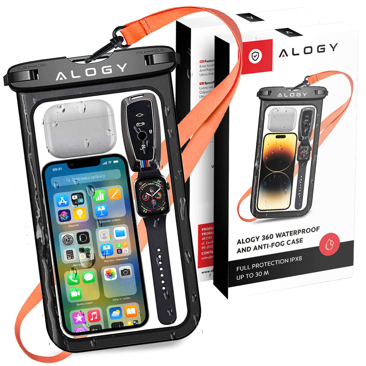 2x Waterproof Case Alogy Black Ipx8 Universal Up to 9 Cali
