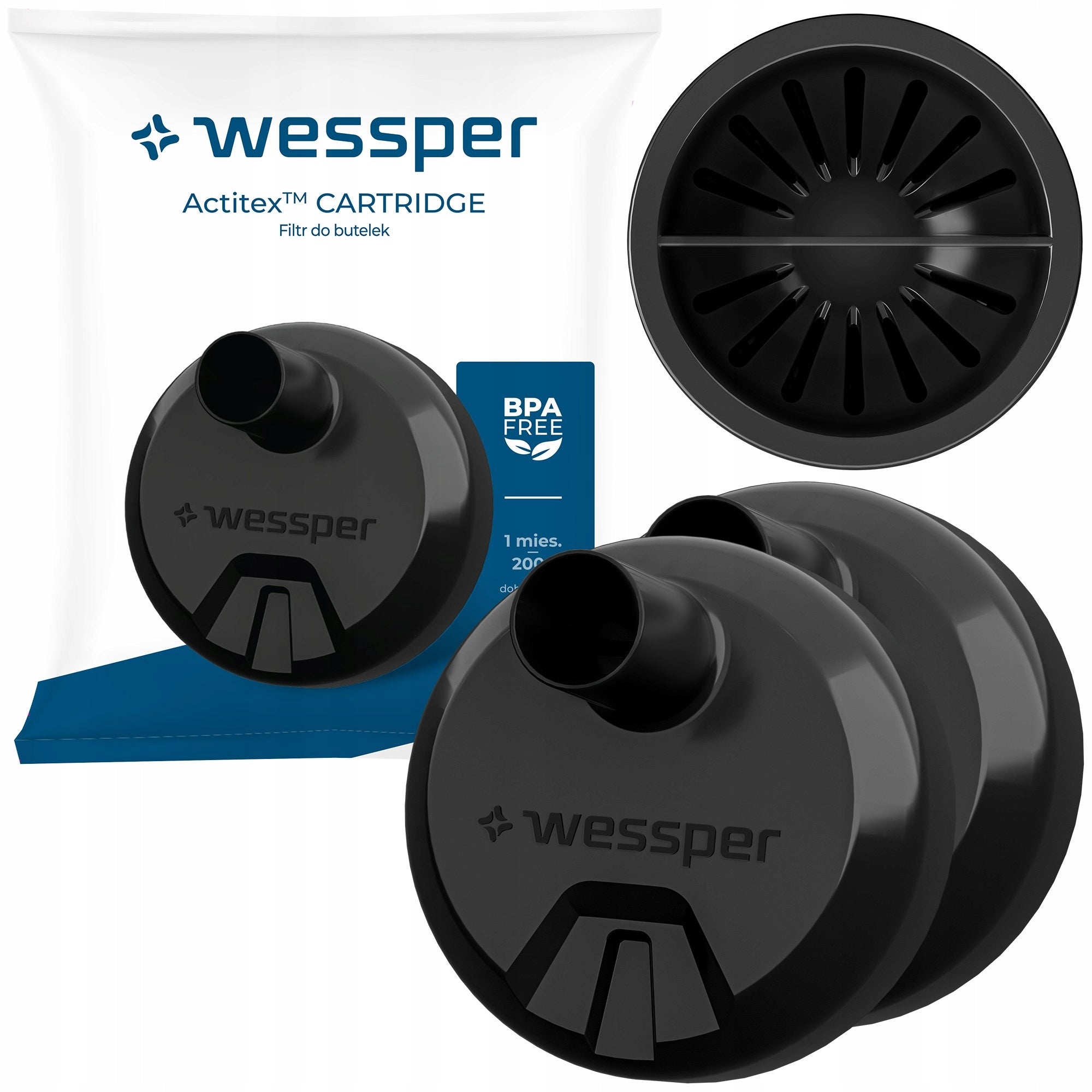 2x Wessper Actitex cartridge for Aquaphor City filter bottle - replacement