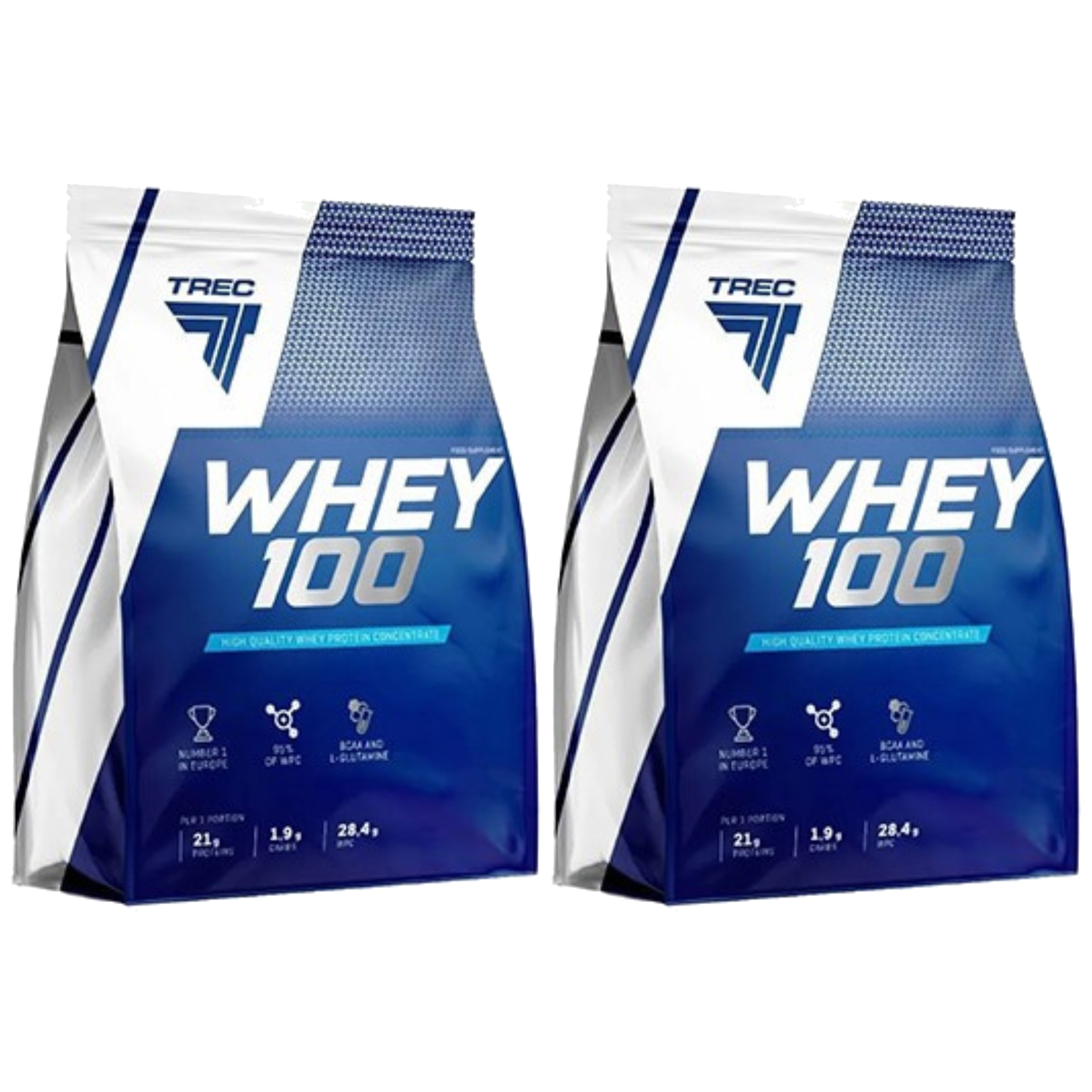 2x Whey Protein 100 Whey Concentrate 2275g Muscle Mass Trec