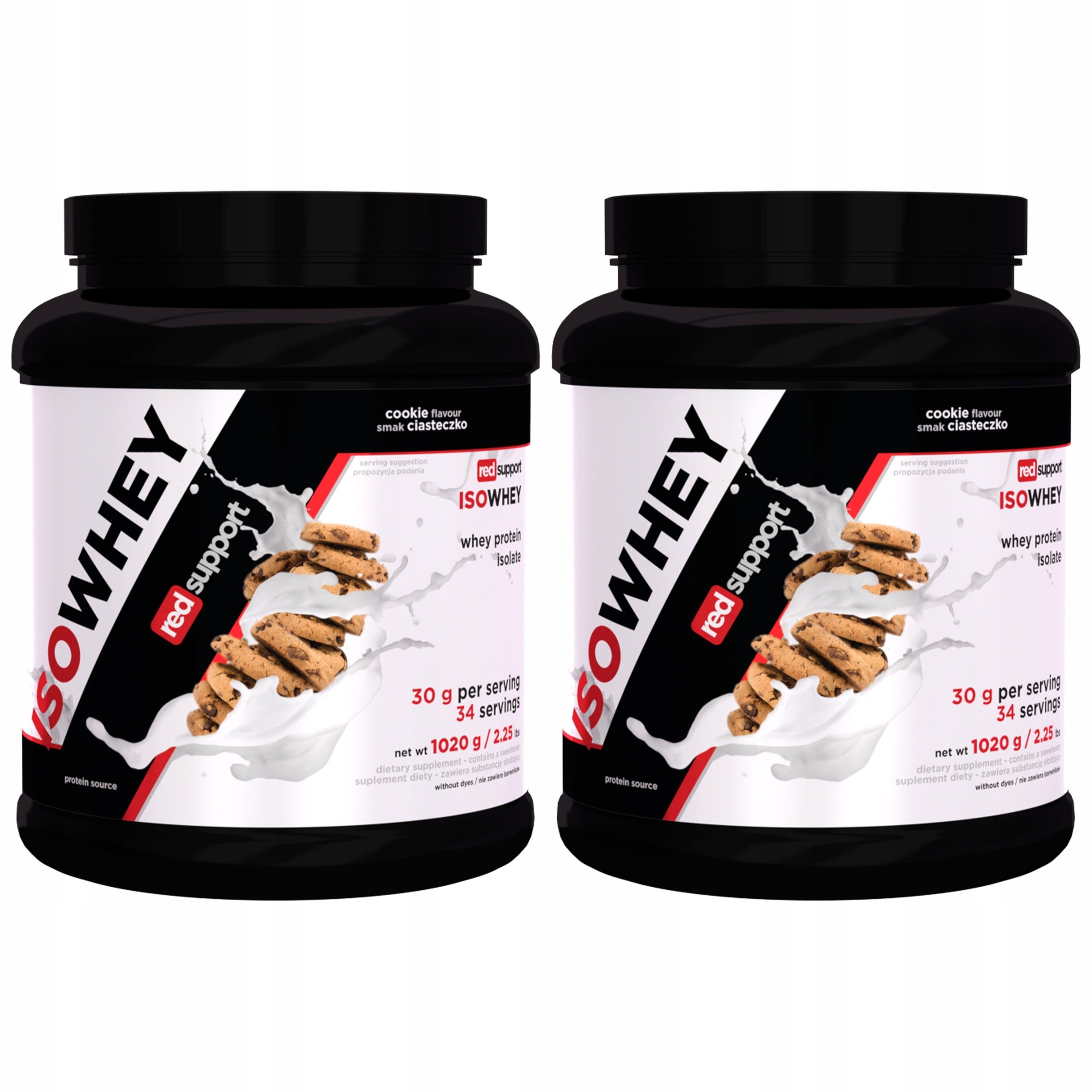 2x Whey Protein Isolate 30g WPI Muscle Mass Strength RED SUPPORT