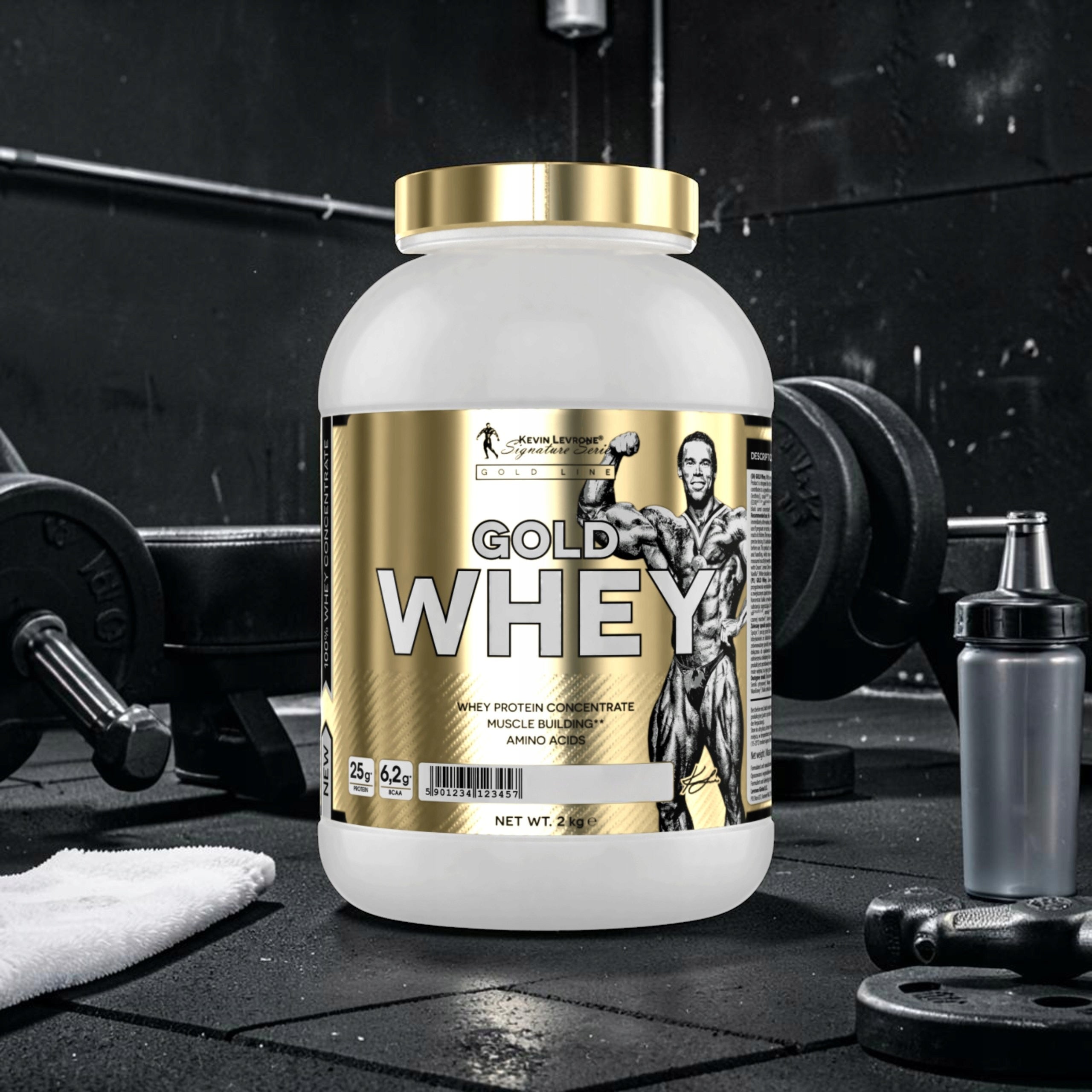 2x Whey Protein WPC KEVIN LEVRONE Gold Whey 2000g Strawberry 23g Brand Kevin Levrone