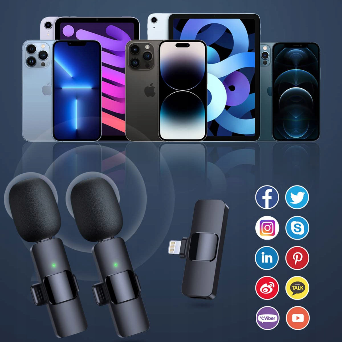 2x Wireless Tie Microphone for iPhone IOS EAN (GTIN) 6974703067179