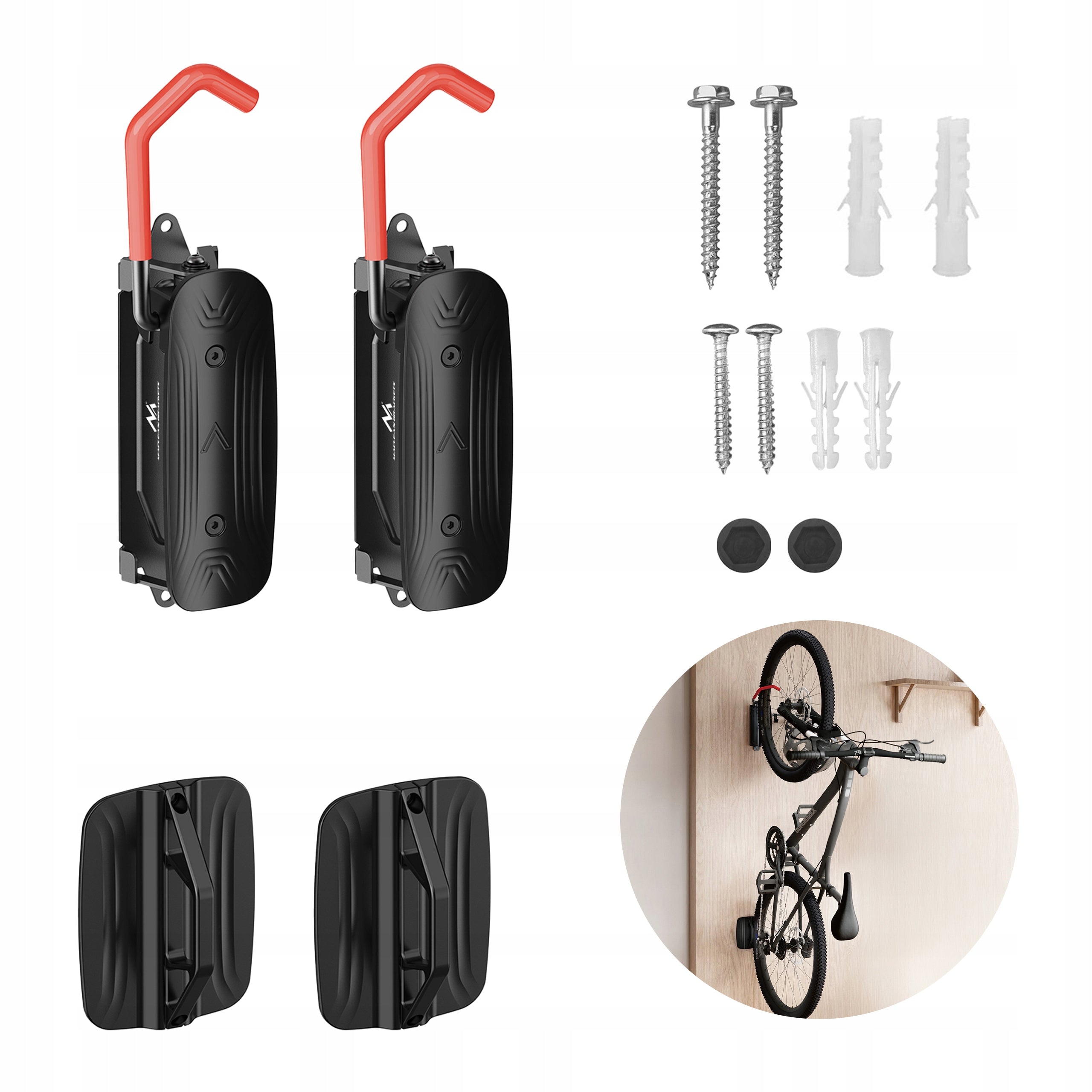 2x holder hanger bicycle wall hook up to 30kg