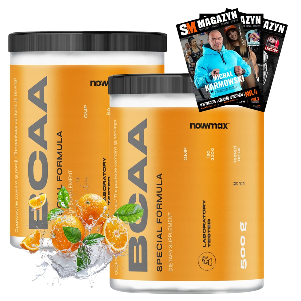 2x nowmax BCAA 2:1:1 500 g AMINO POWDER AMINO FOR REGENERATION STRENGTH