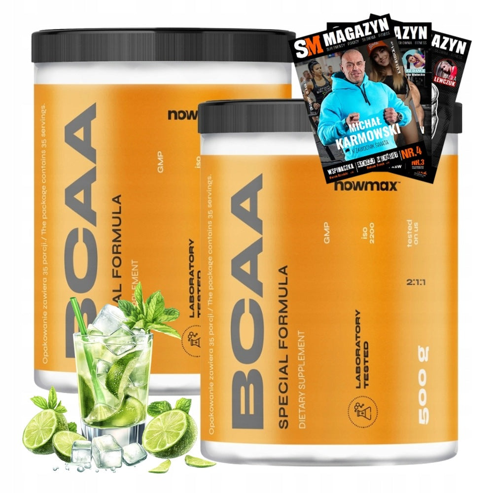 2x nowmax BCAA 2:1:1 500 g POWERFUL AMINO ACIDS AMINO MUSCLE REGENERATOR