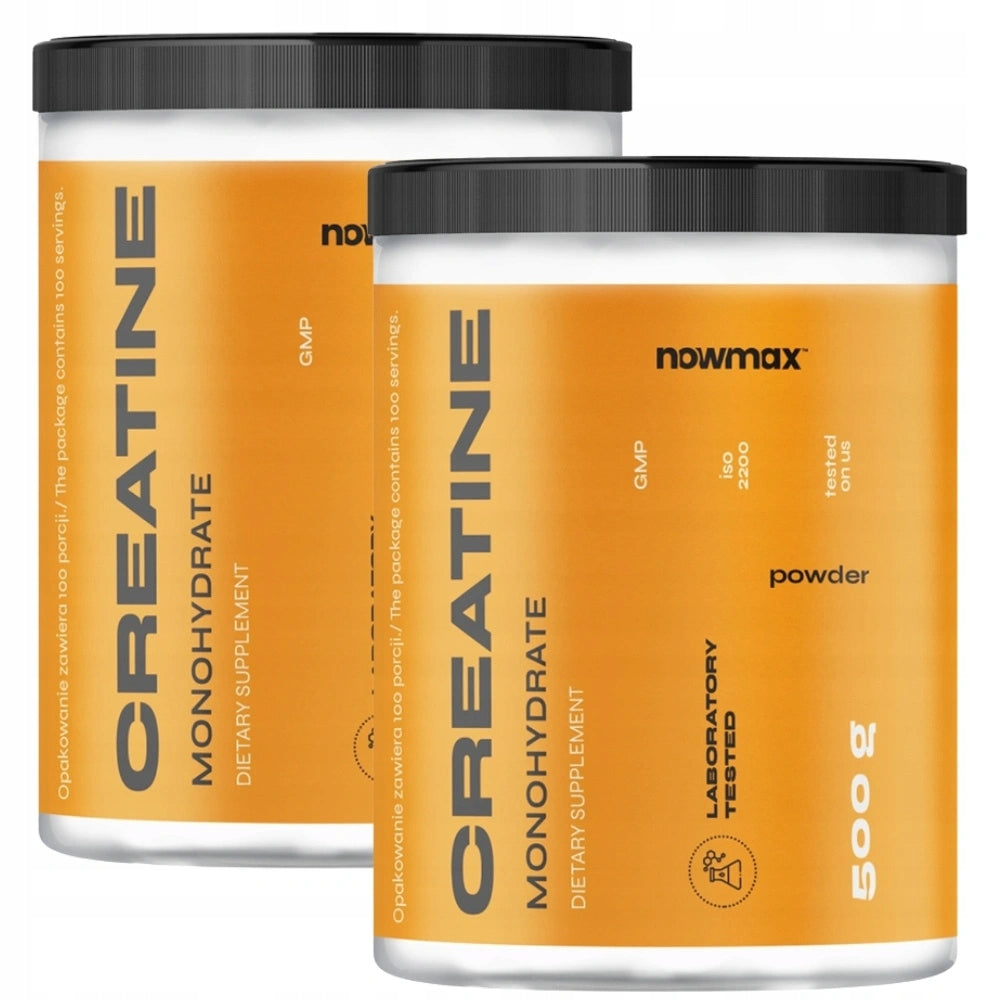 2x nowmax CREATINE MONOHYDRATE 500 g STRENGTH Expiration date at least six months from the date of purchase