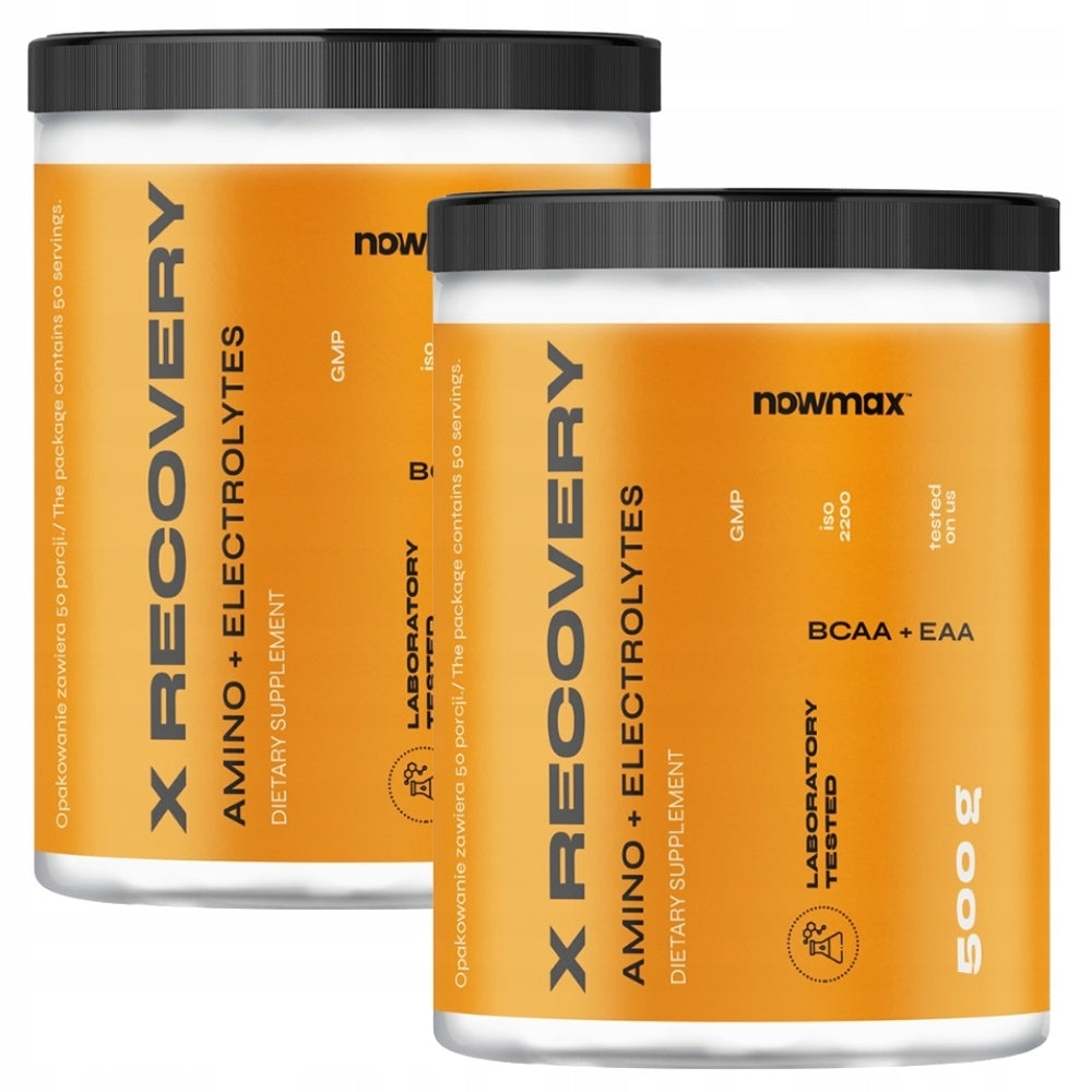 2x nowmax X RECOVERY 500 g BCAA EAA REGENERATION PUMP GLUTAMINE LEUCINE Expiration date at least six months from the date of purchase