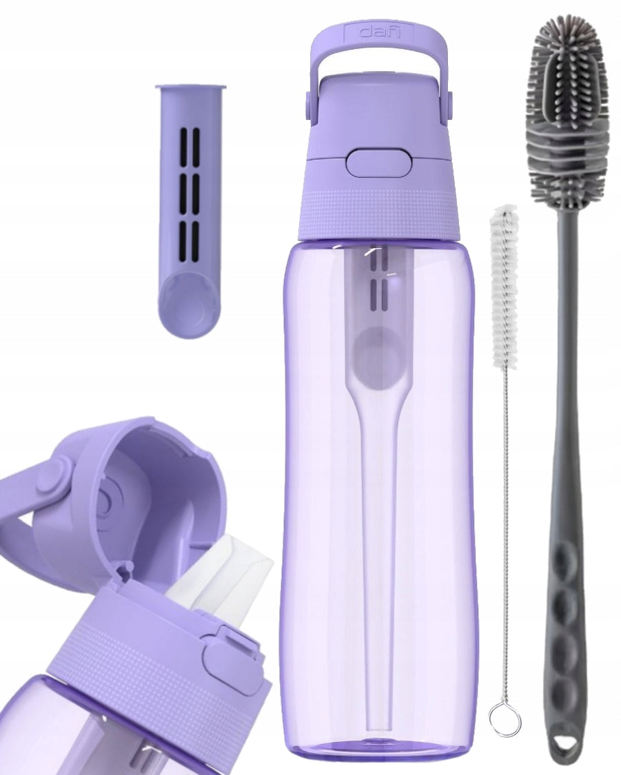 2x washing brushes + water bottle Dafi Solid lavender dyed 0,7