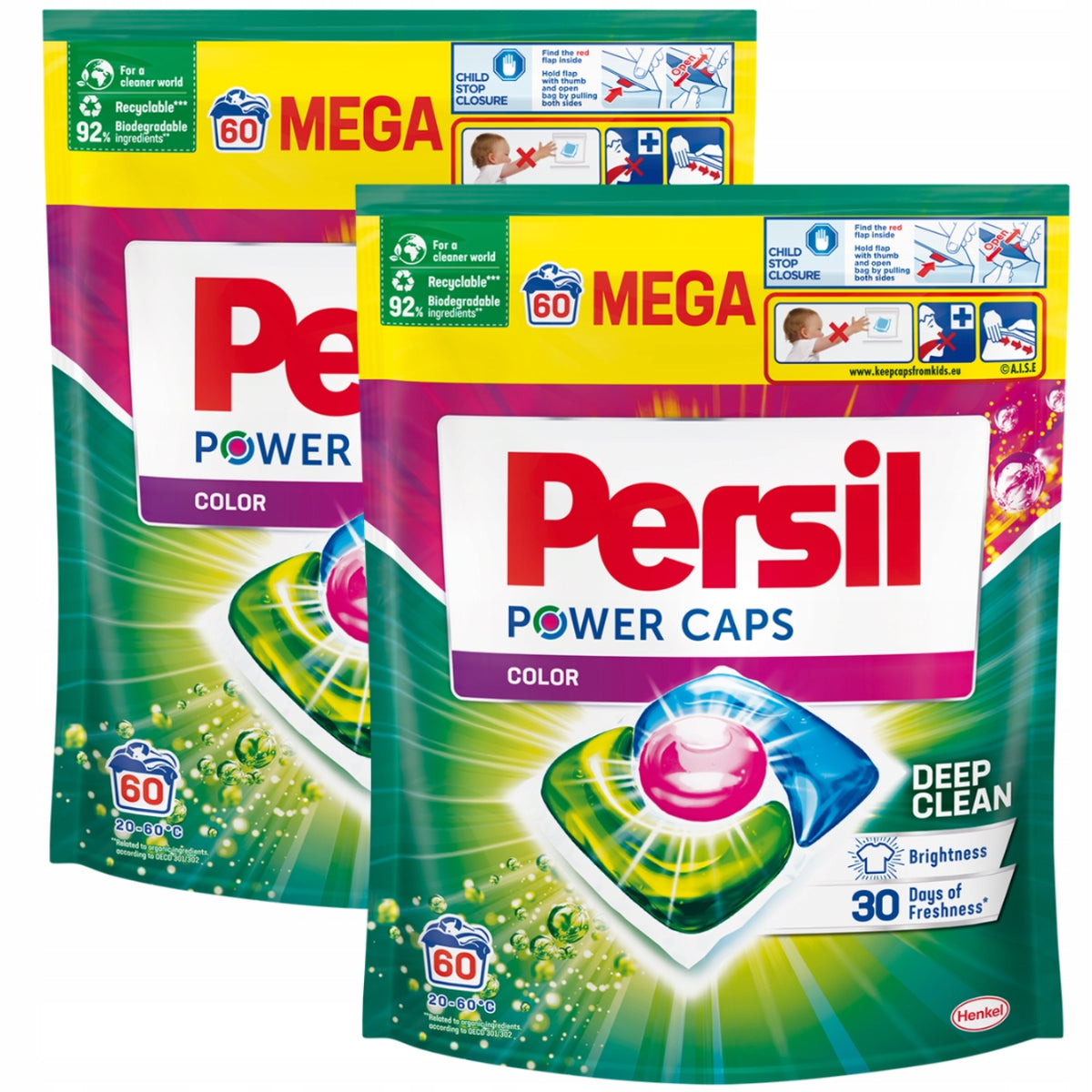 2xCOLOR WASHING CAPSULES PERSIL POWER CAPS 120PCS LOW TEMP WASHING