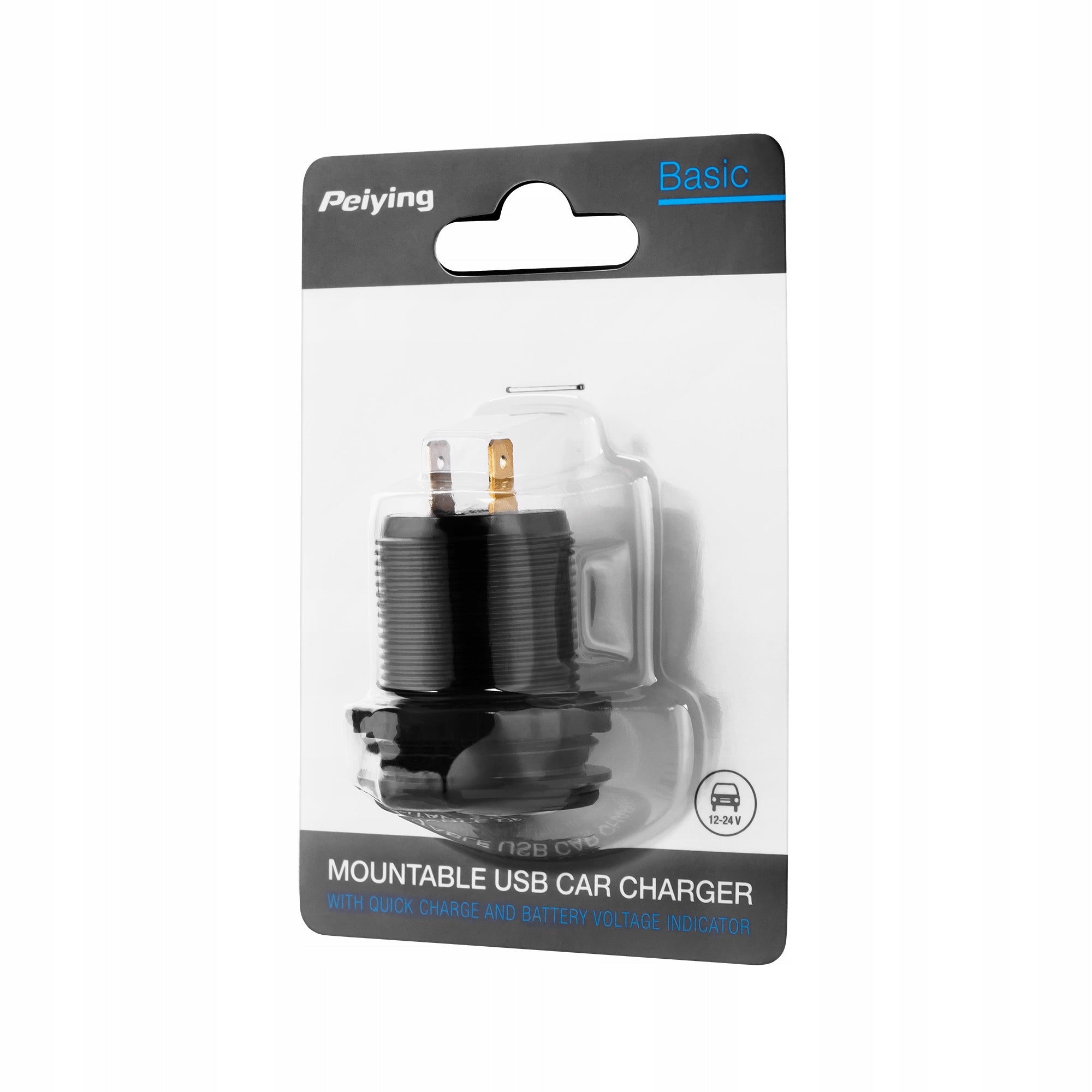 2xUSB 3A QUICK car charger with meter Manufacturer code PY-CHR0004