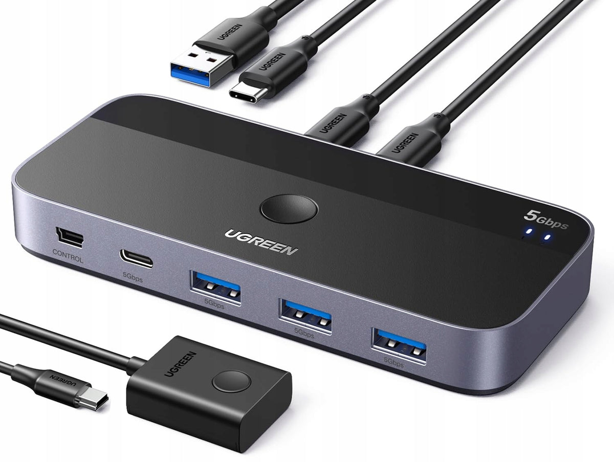 3.0 2PC 3A1C ALUMINUM USB SWITCH WITH CABLES