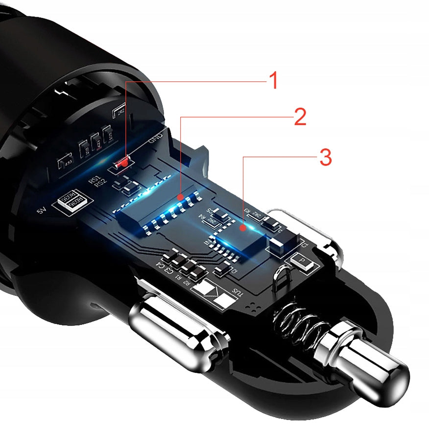3.1A CAR CHARGER VOLTAGE METER QC 3.0 Manufacturer Interlook