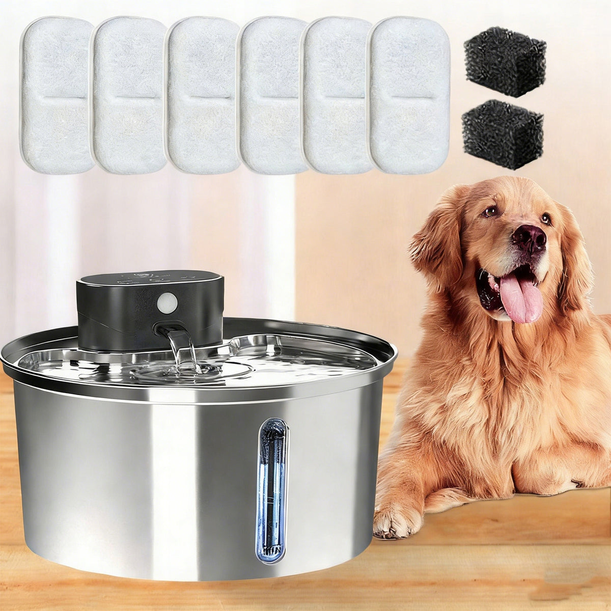 3.2L CAT WATER FOUNTAIN STAINLESS STEEL AUTOMATIC WATER DISPENSER FOR Kind drinking bowl