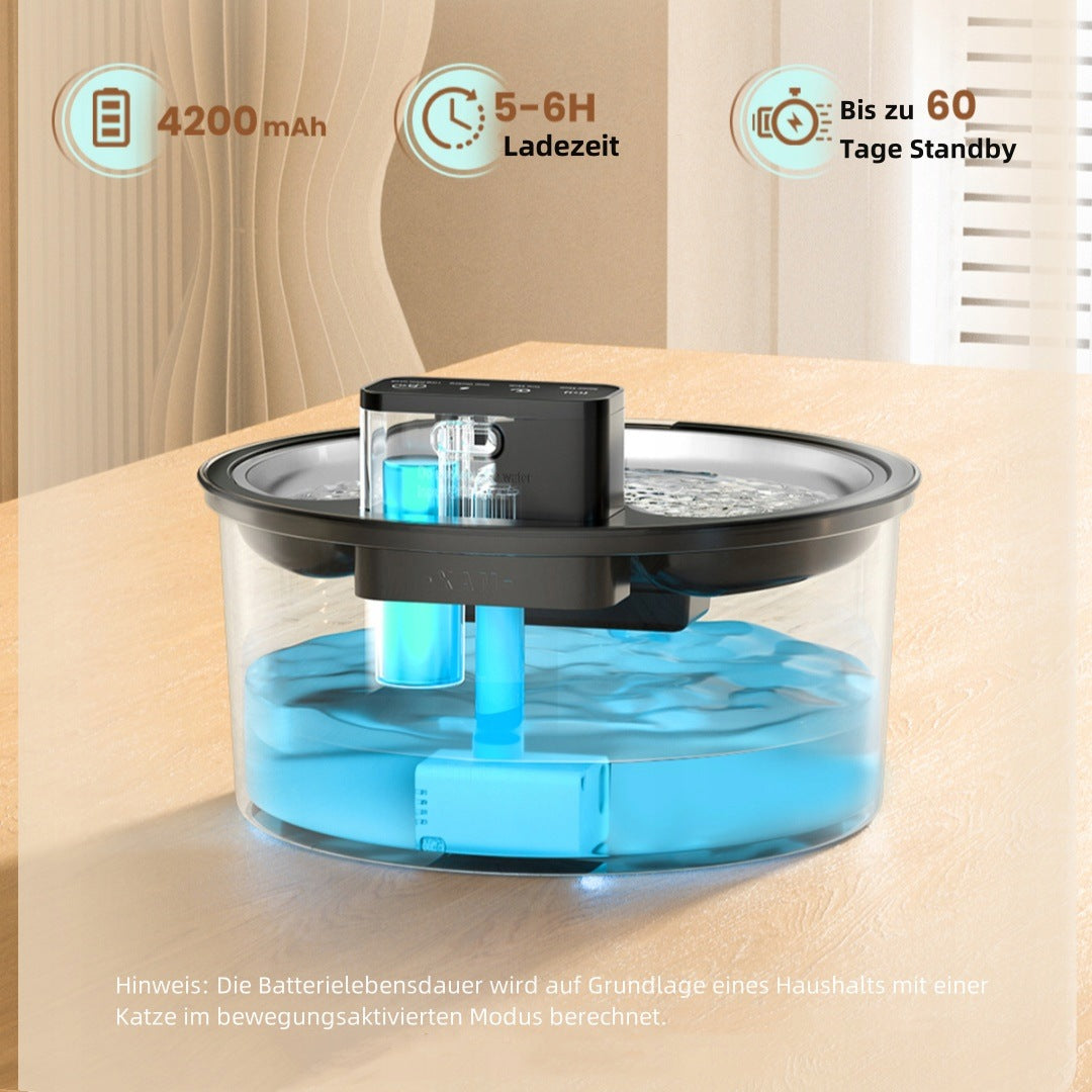 3.2L Stainless Steel LED Pet Fountain 3 Modes Packaging status original