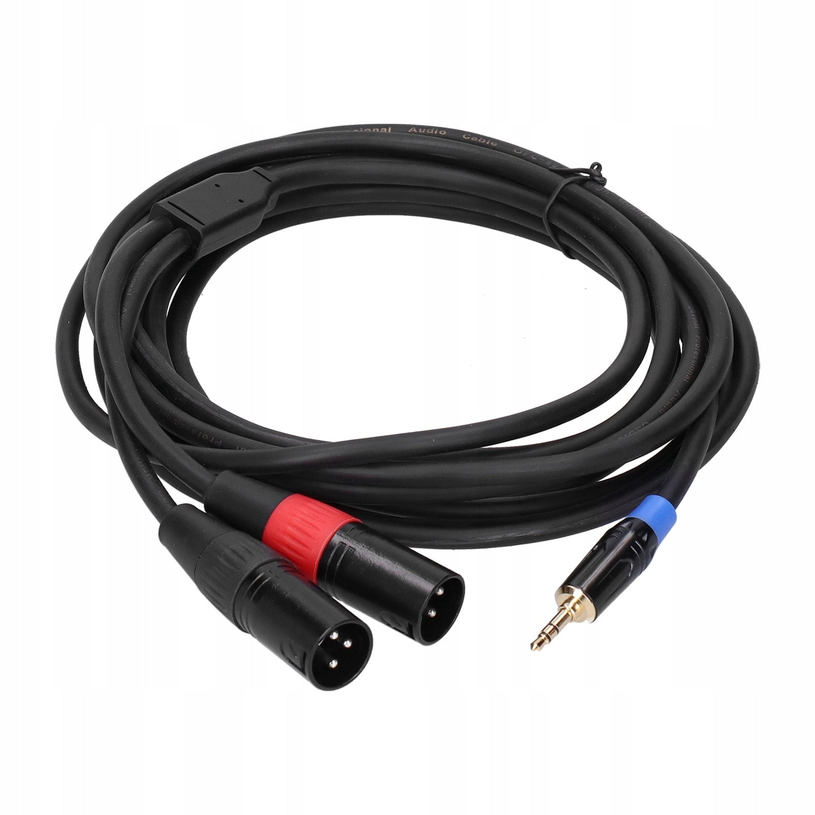 3,5 MM STEREO MALE TO DOUBLE 2 XLR MALE CONNECTOR AUDIO QU