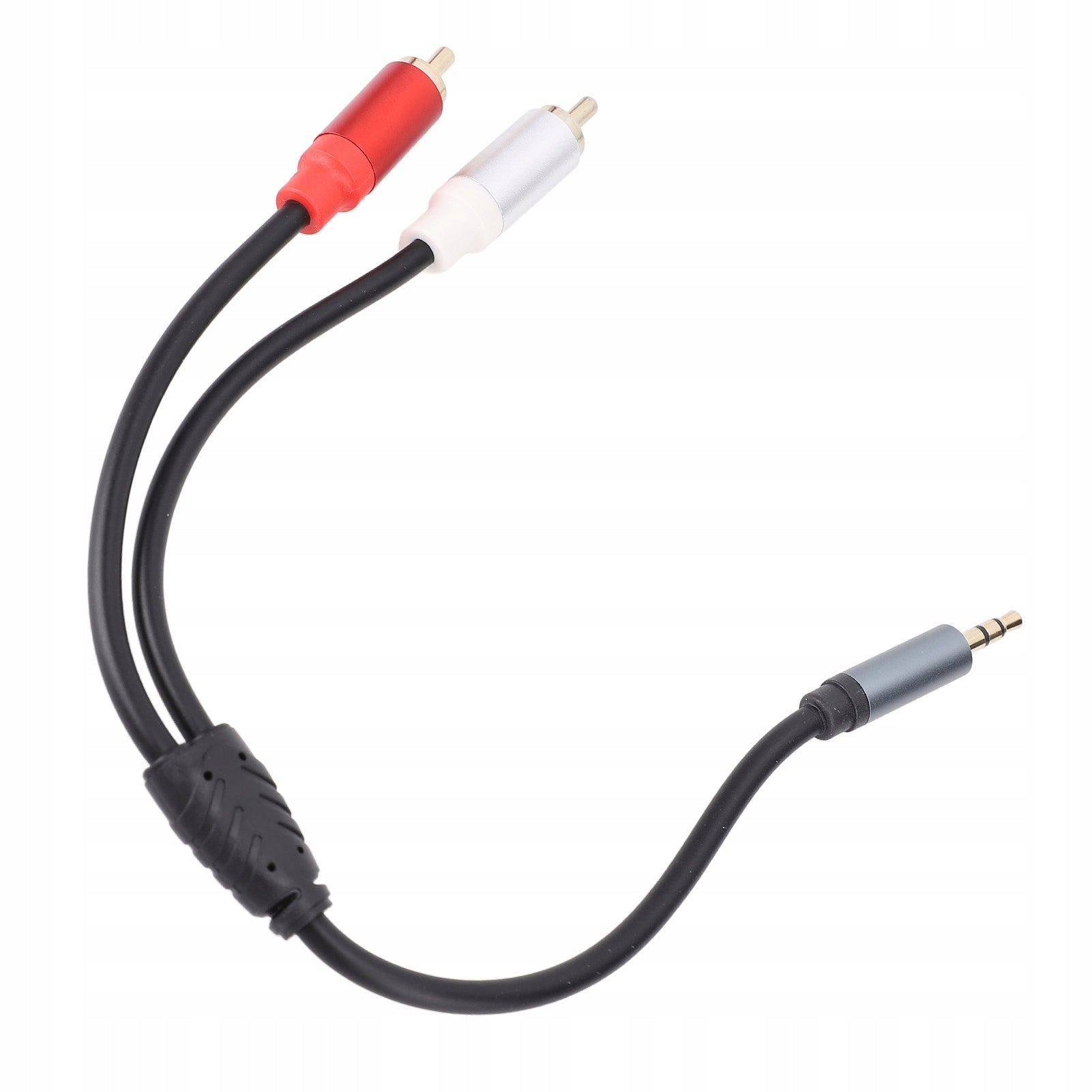 3,5mm to 2 AV Sound Cable 30cm Gold Connector Clear V5