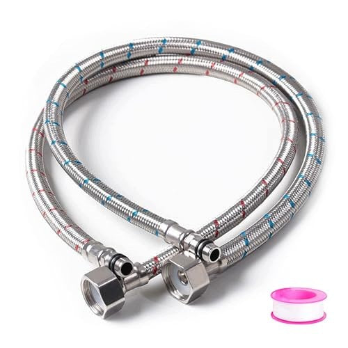 3/8 INCH 60 CM ARMORED HOSE FOR BATTERY STAINLESS STEEL 2 PCS STEEL Brand no brand