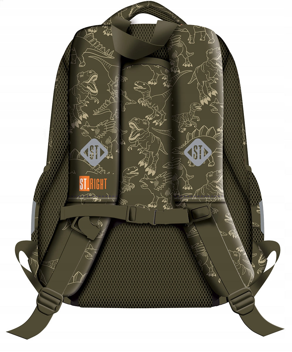 3-CHAMBER SCHOOL BACKPACK FOR BOY DINOSAUR ANIMAL MAYAN Packaging status original